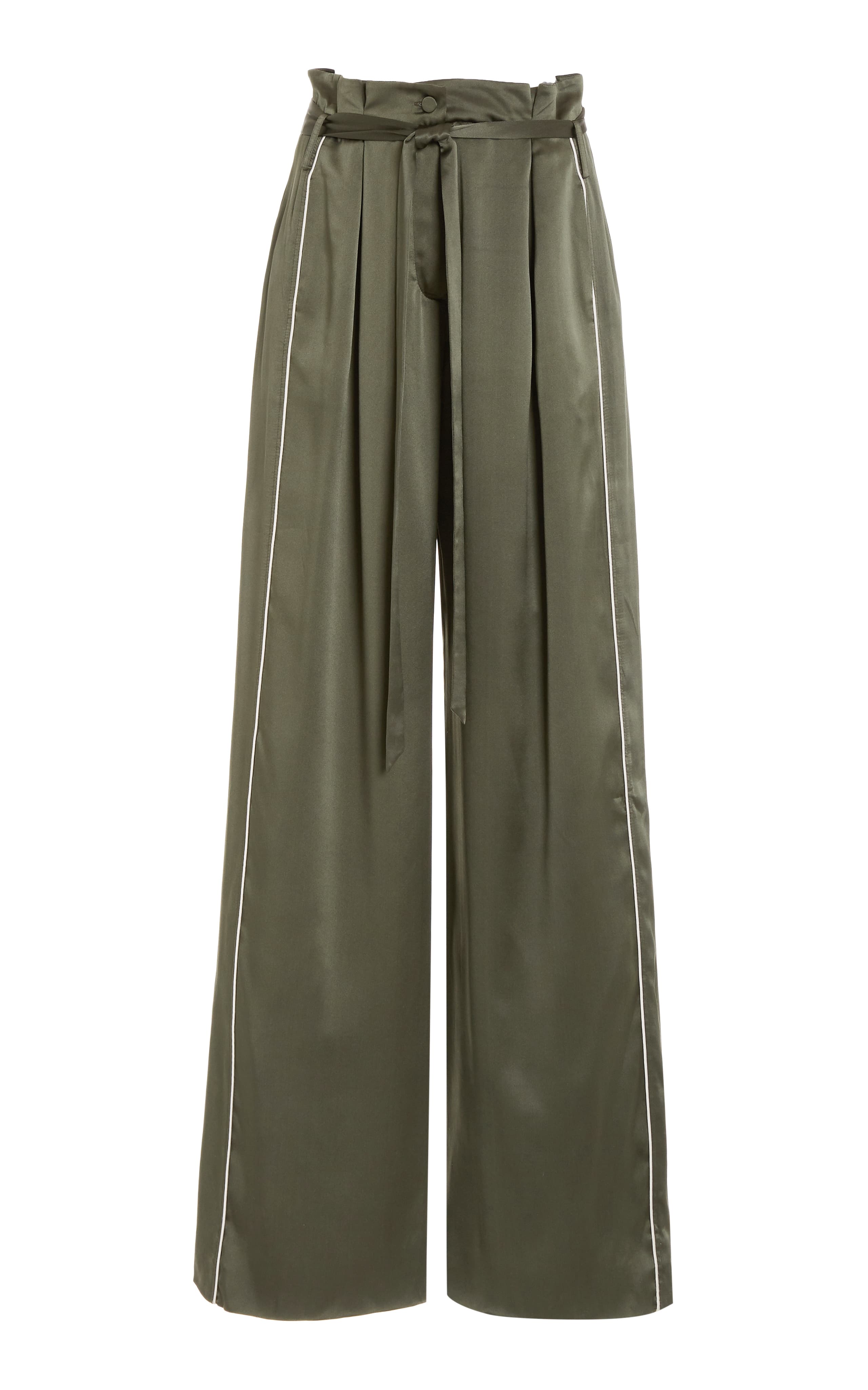 Arlet Pleated Silk-Charmeuse Wide-Leg - Image 1