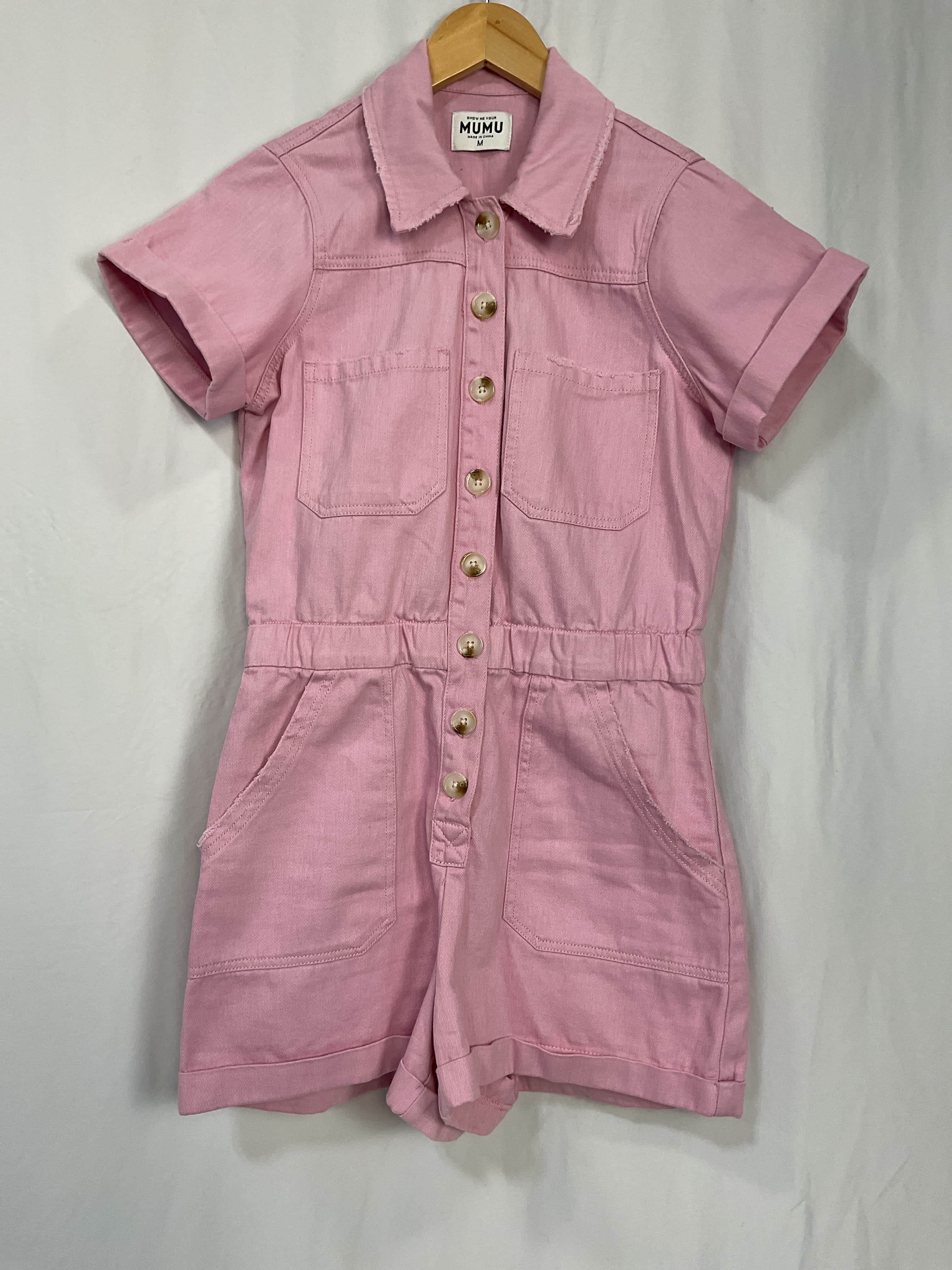 Cannon Romper In Pink Denim - Image 4