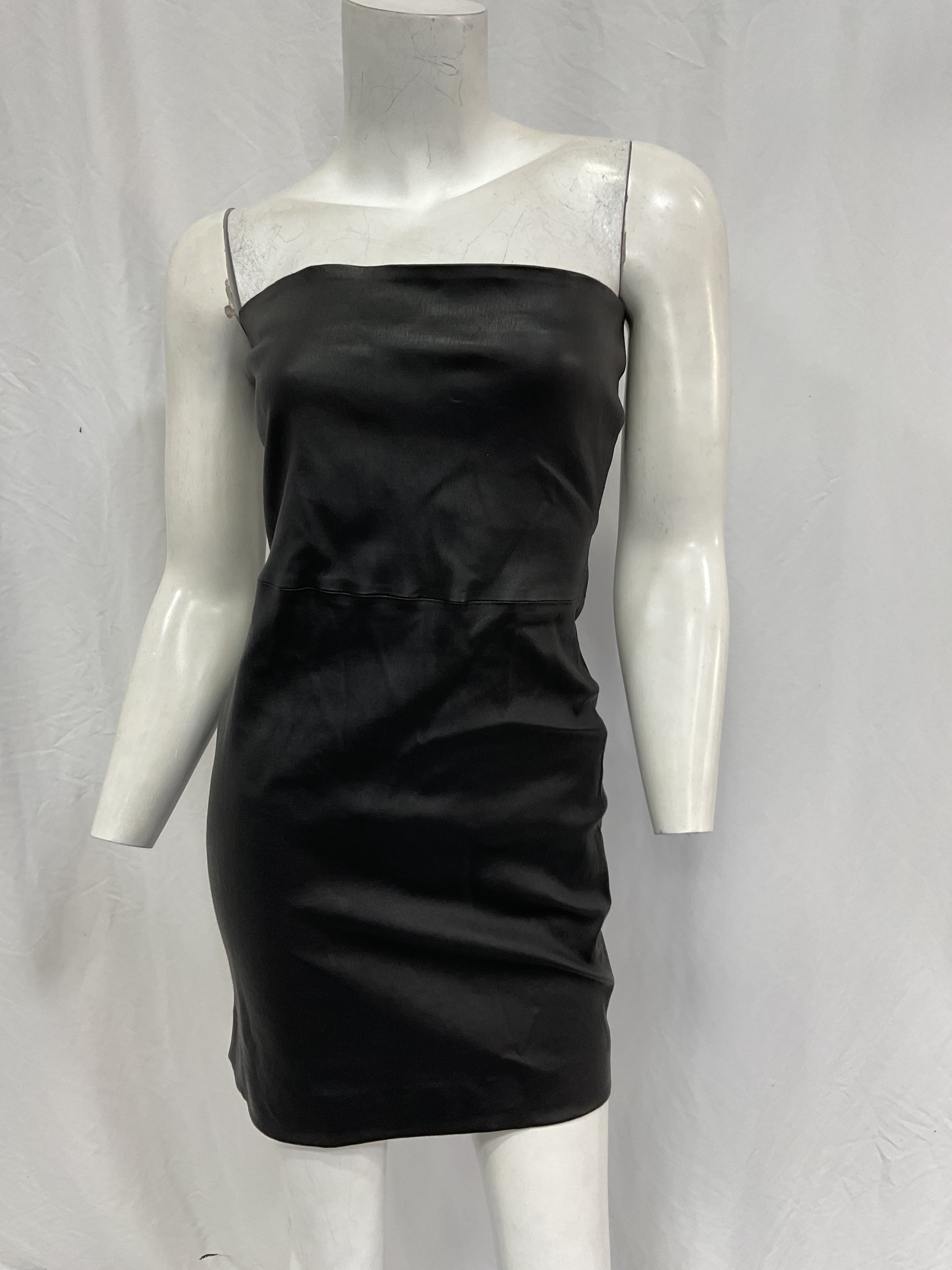 Strapless Leather Mini Dress - Image 2