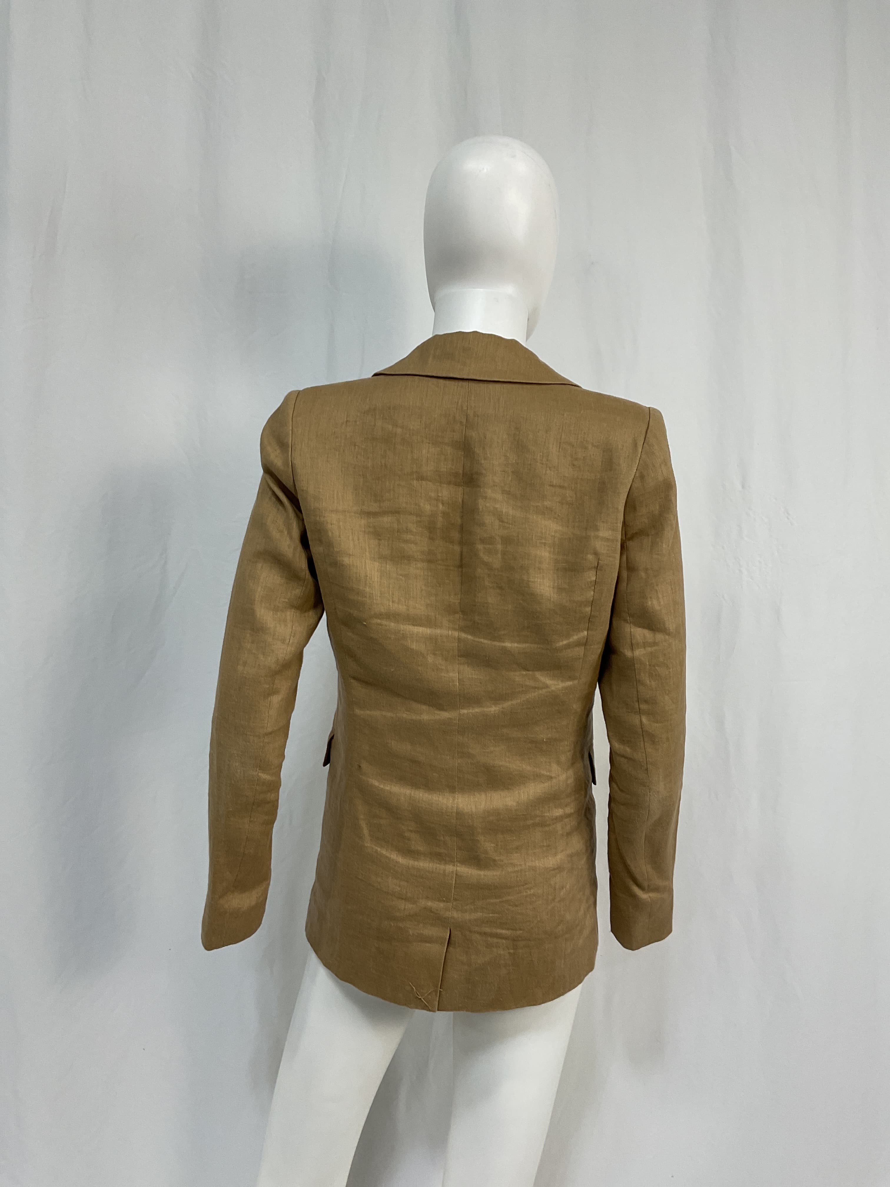 Blake Linen Blazer In Tobacco - Image 2