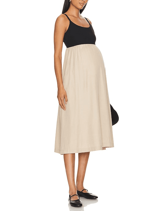 The Mona Dress In Sand & Black - Image 1