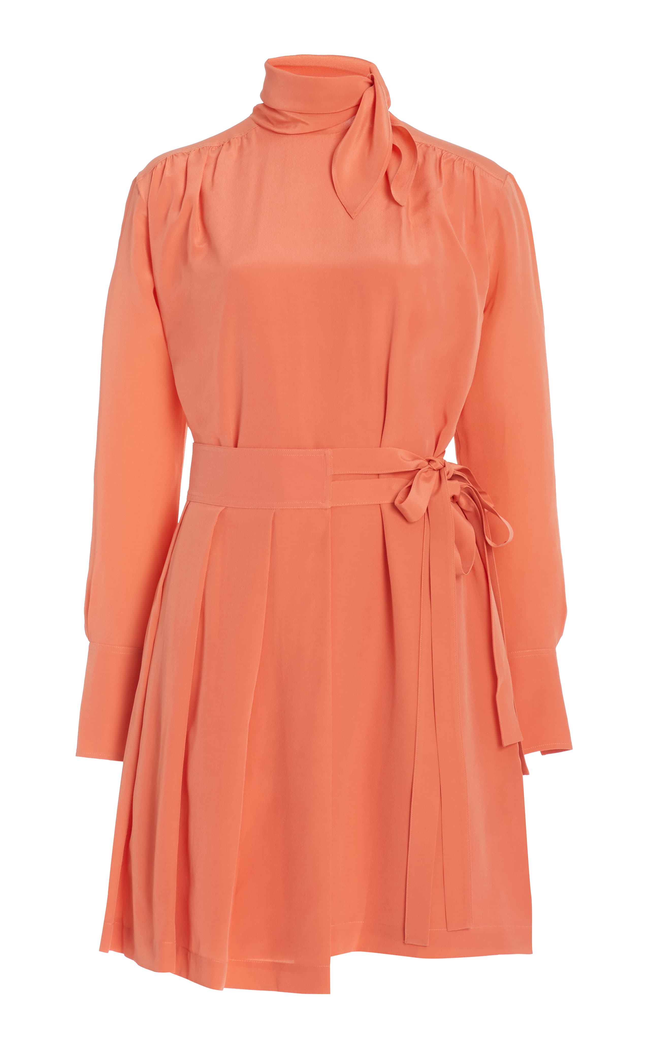 Pleated Silk Mini Dress - Image 2