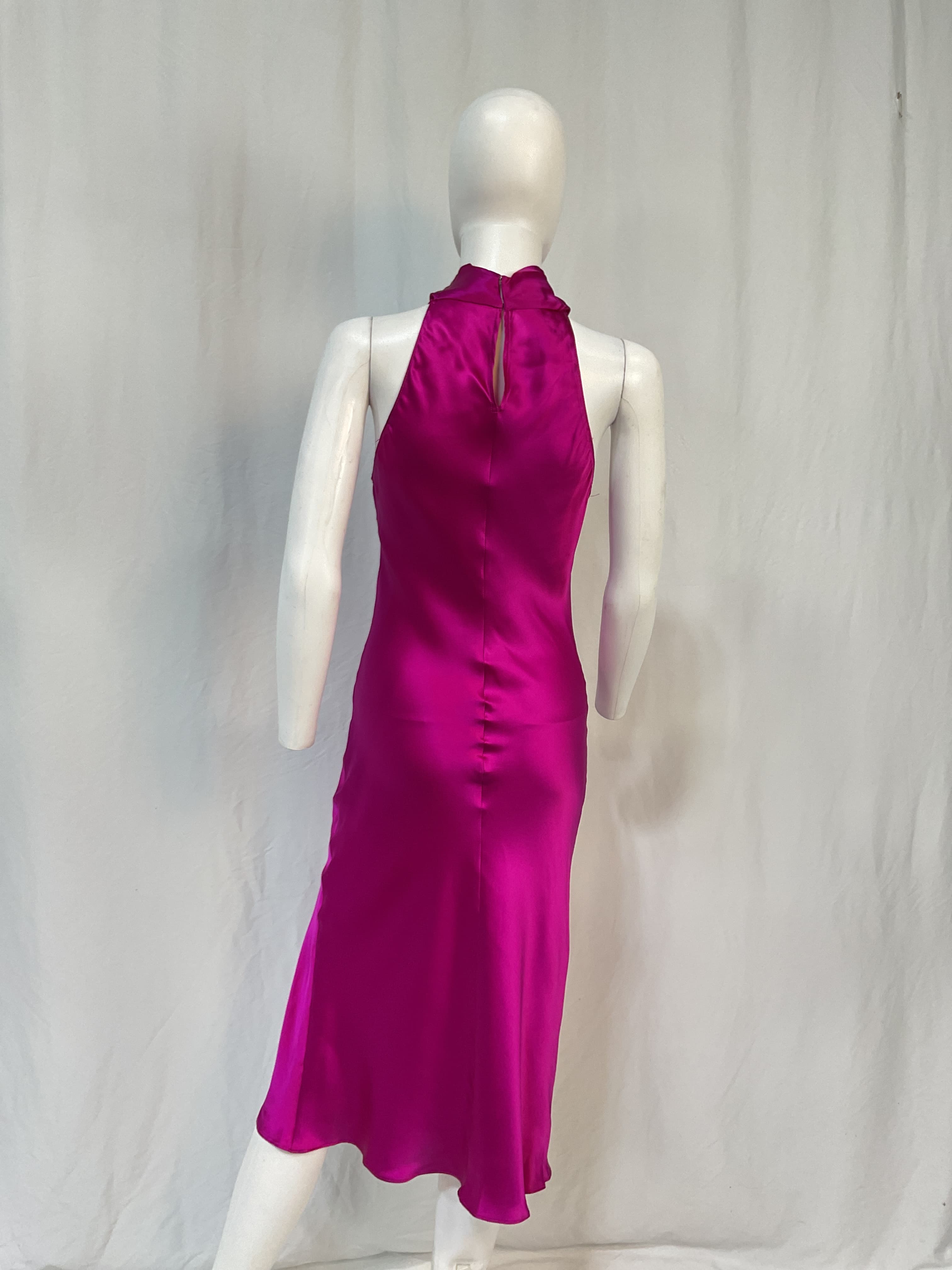 Stanford Midi Dress In Dark Hot Pink - Image 2