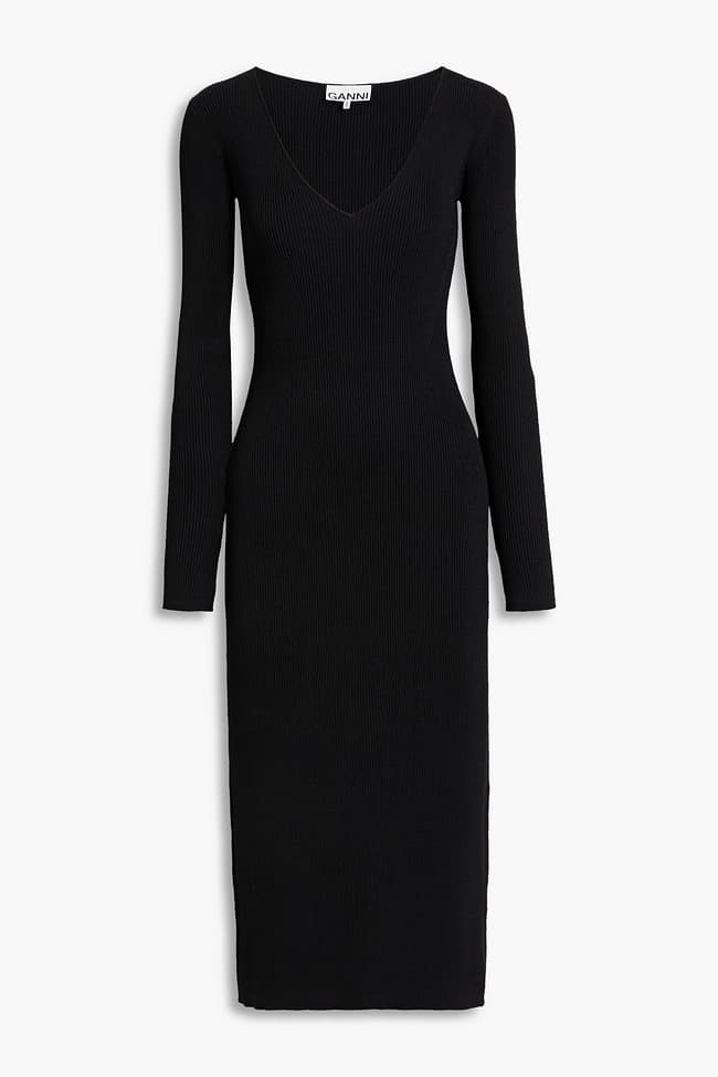Ribbed-Knit Midi Dress - Image 1