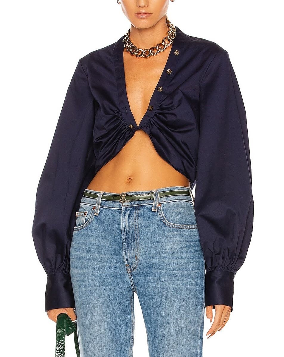 Harri Top In Navy - Image 1