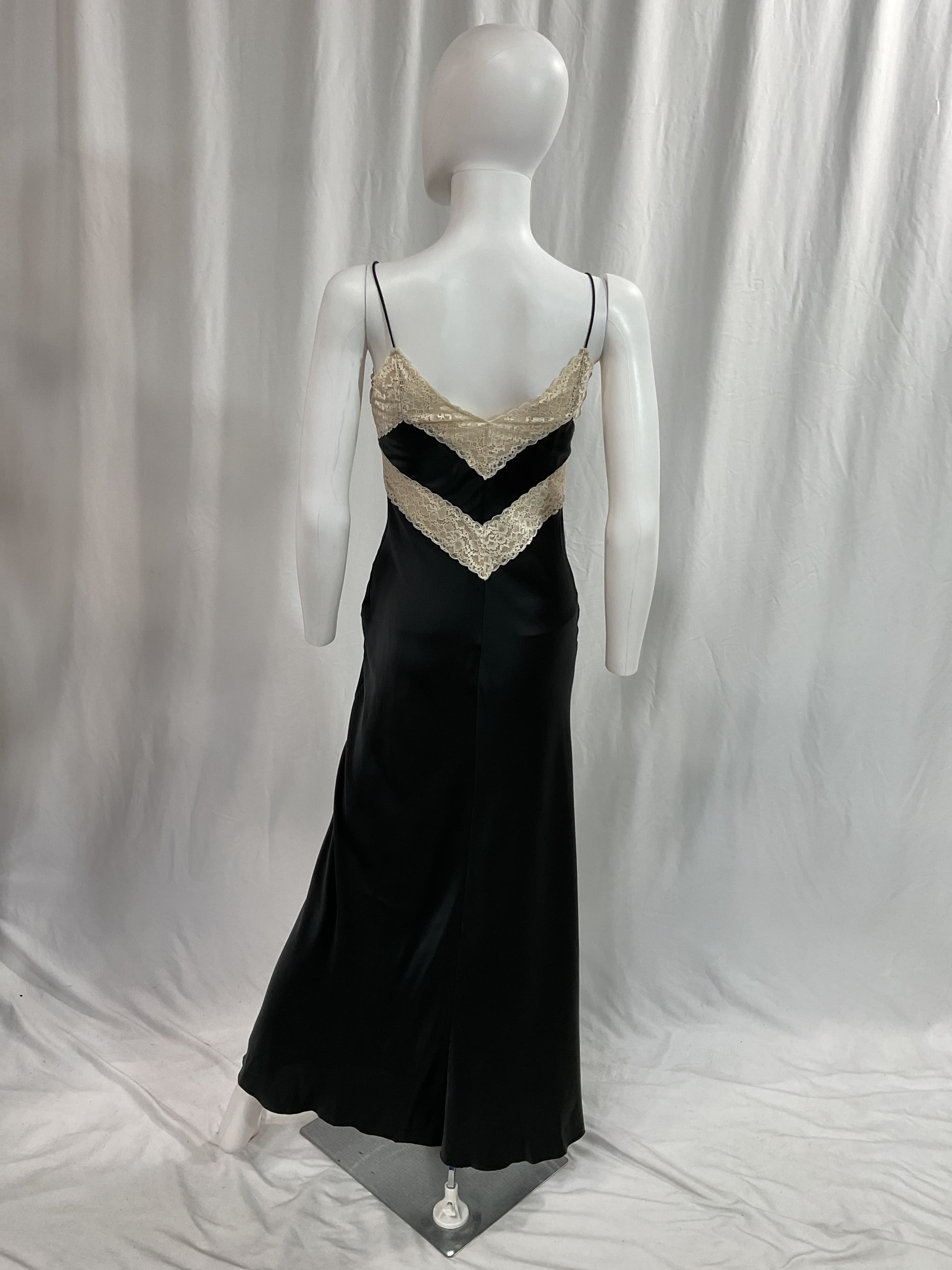 Serita Lace-Trim Silk Maxi Slip Dress - Image 3