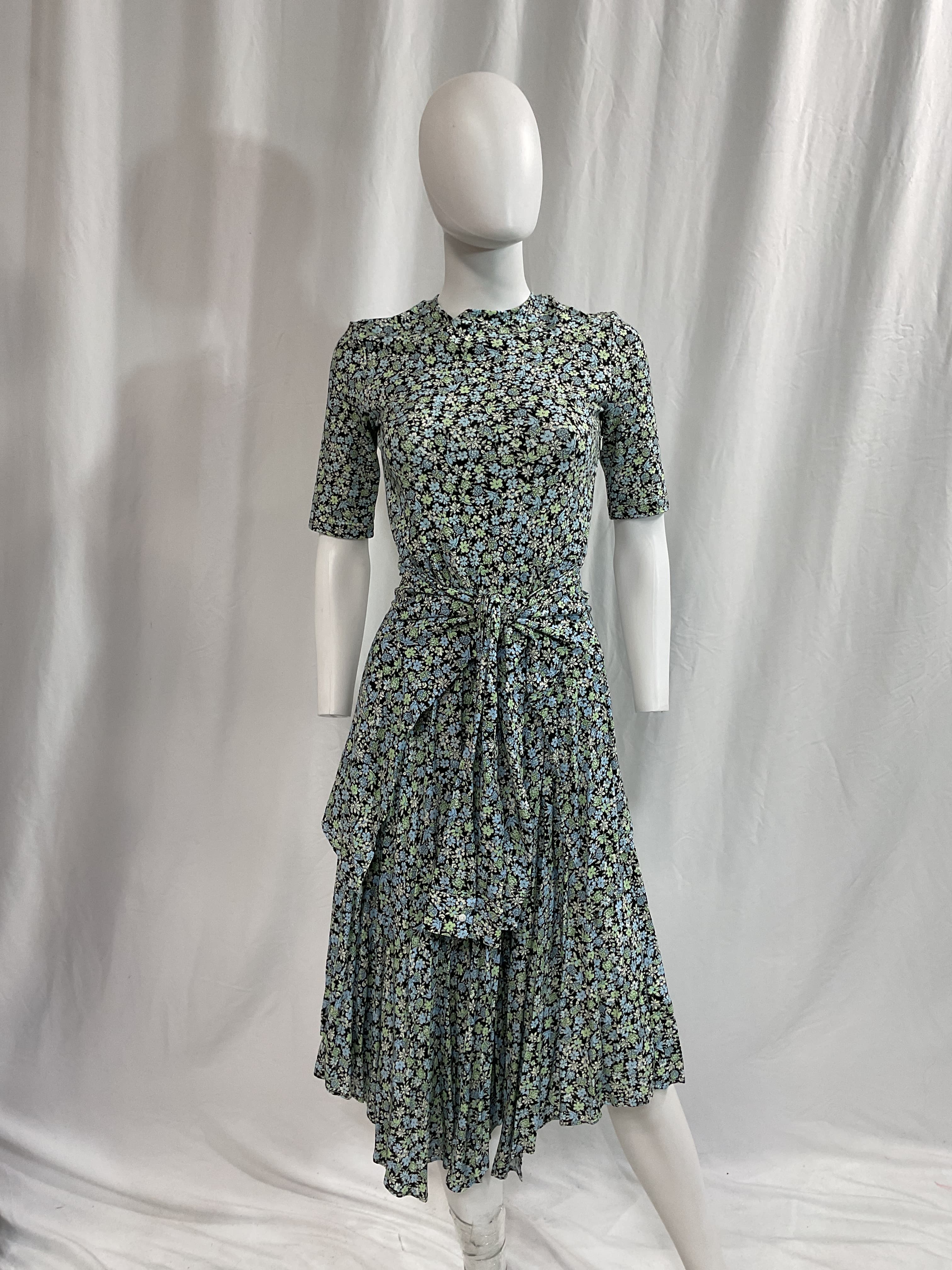 Floral Print Tie Waist Dress - Image 4