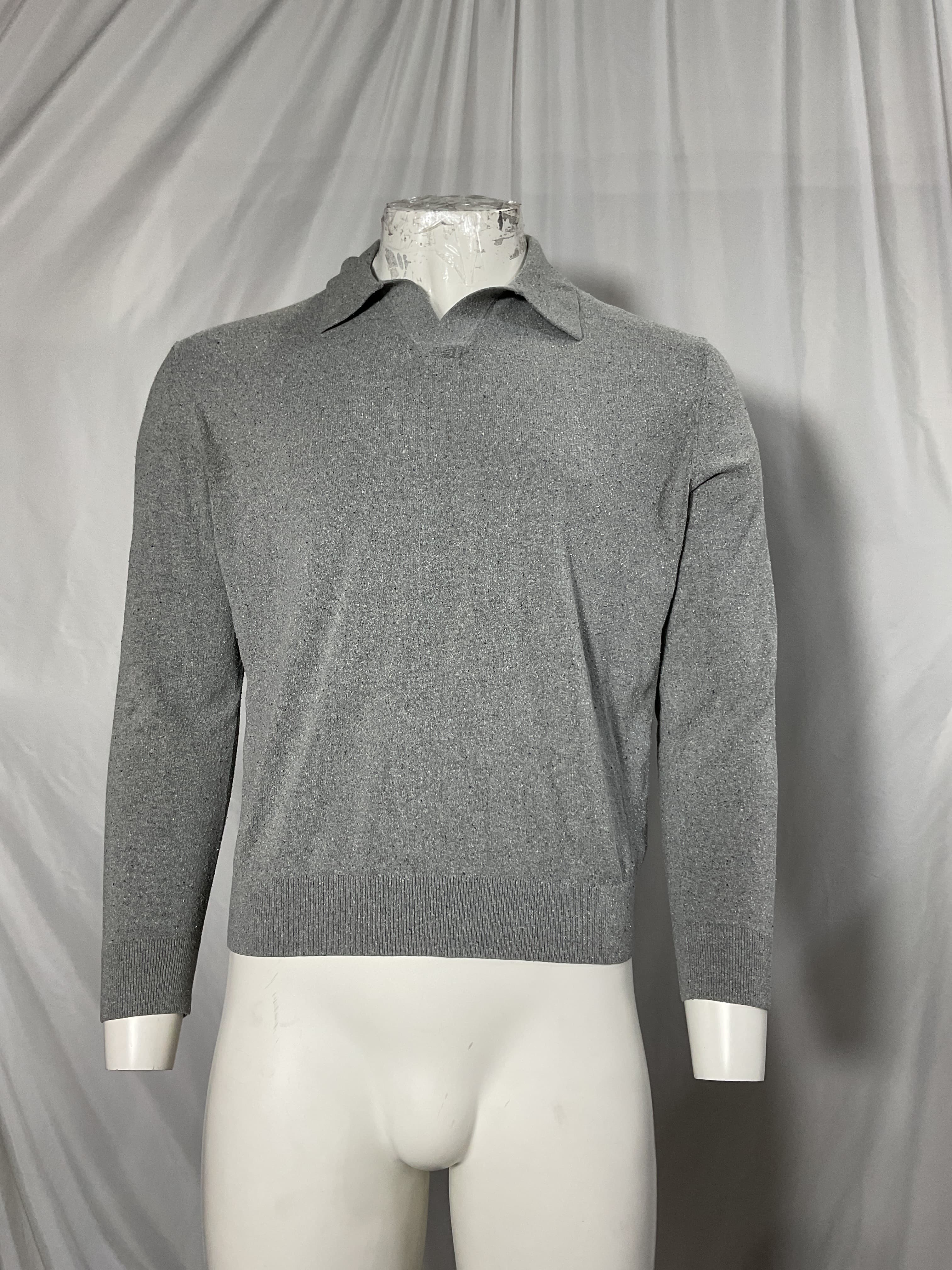 Open-Collar Knitted Silk Polo Shirt - Image 3
