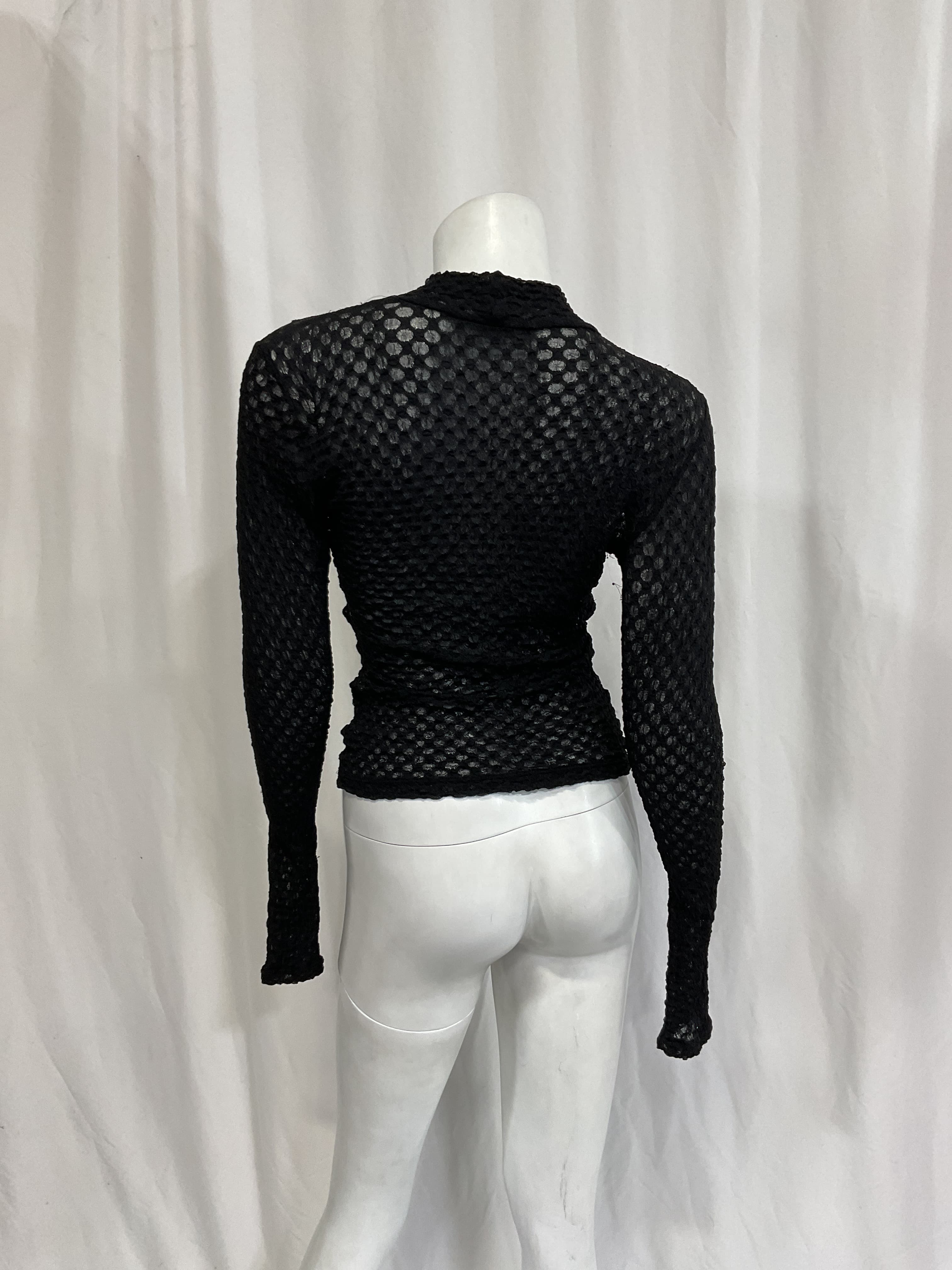 Mesh Lace Turtleneck Top - Image 3