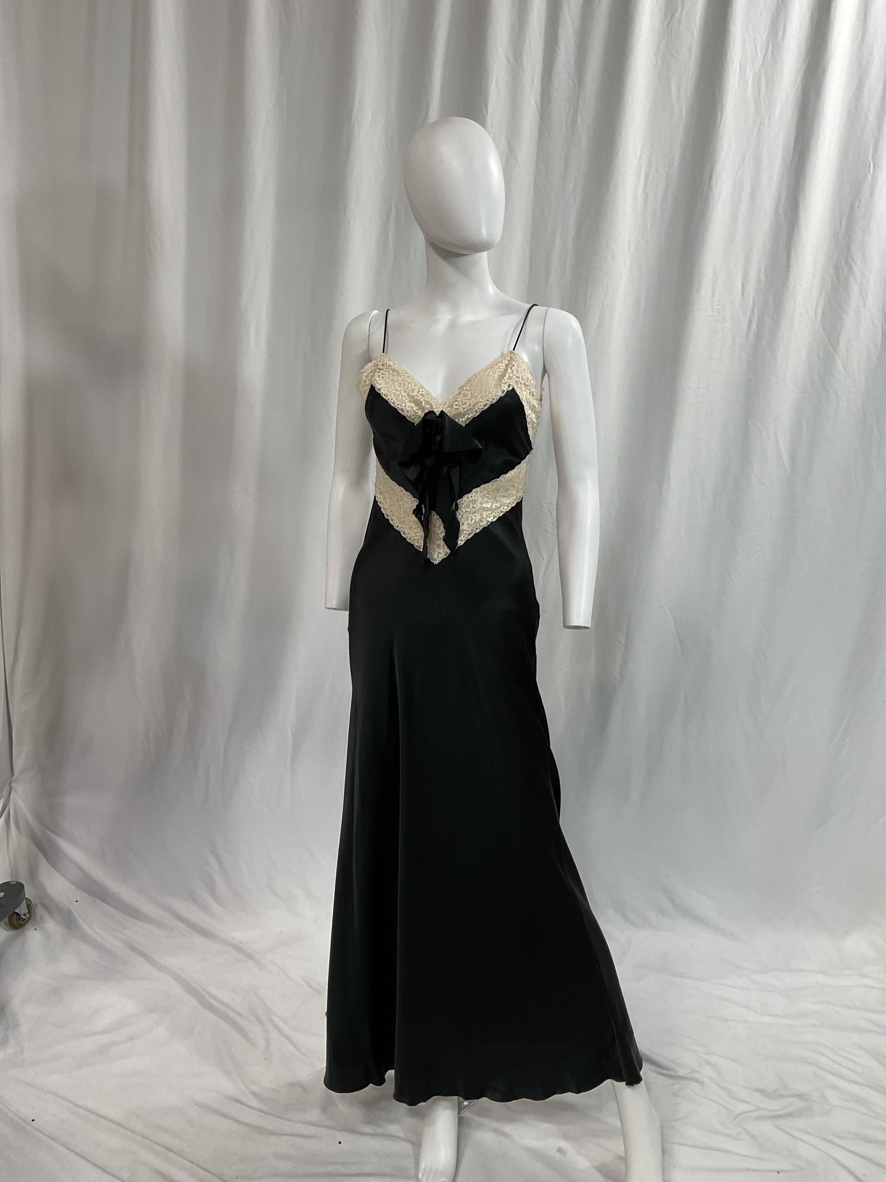Serita Lace-Trim Silk Maxi Slip Dress - Image 2