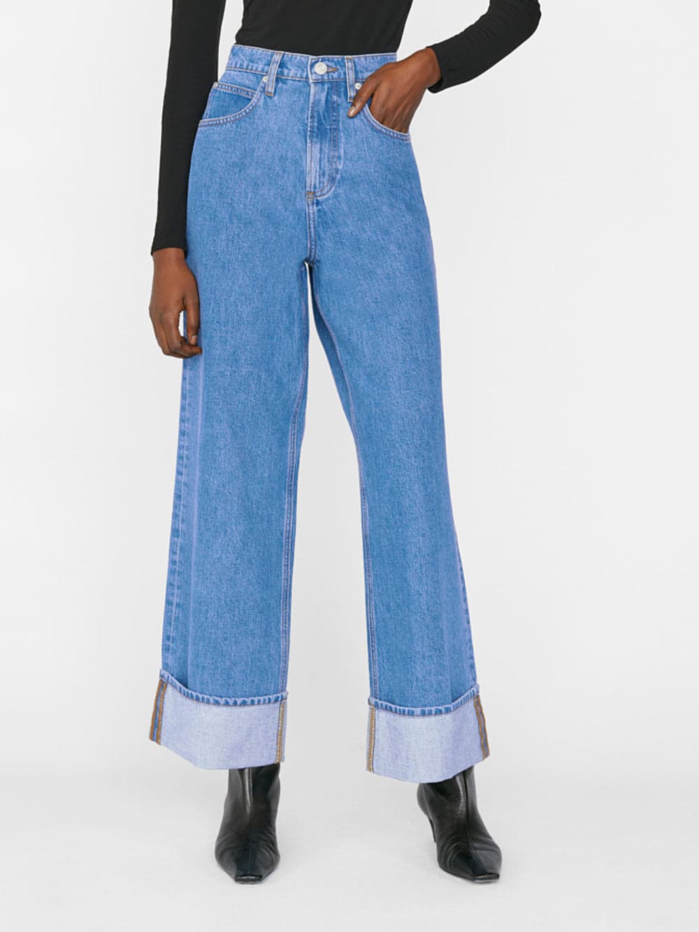 Rolled High Rise Wide Leg - Image 1
