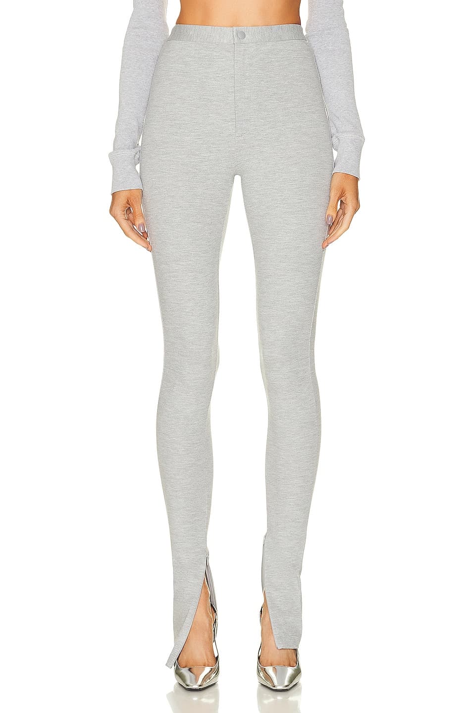Wardrobe.nyc X Hailey Bieber Hb Legging In Grey Marl - Image 1