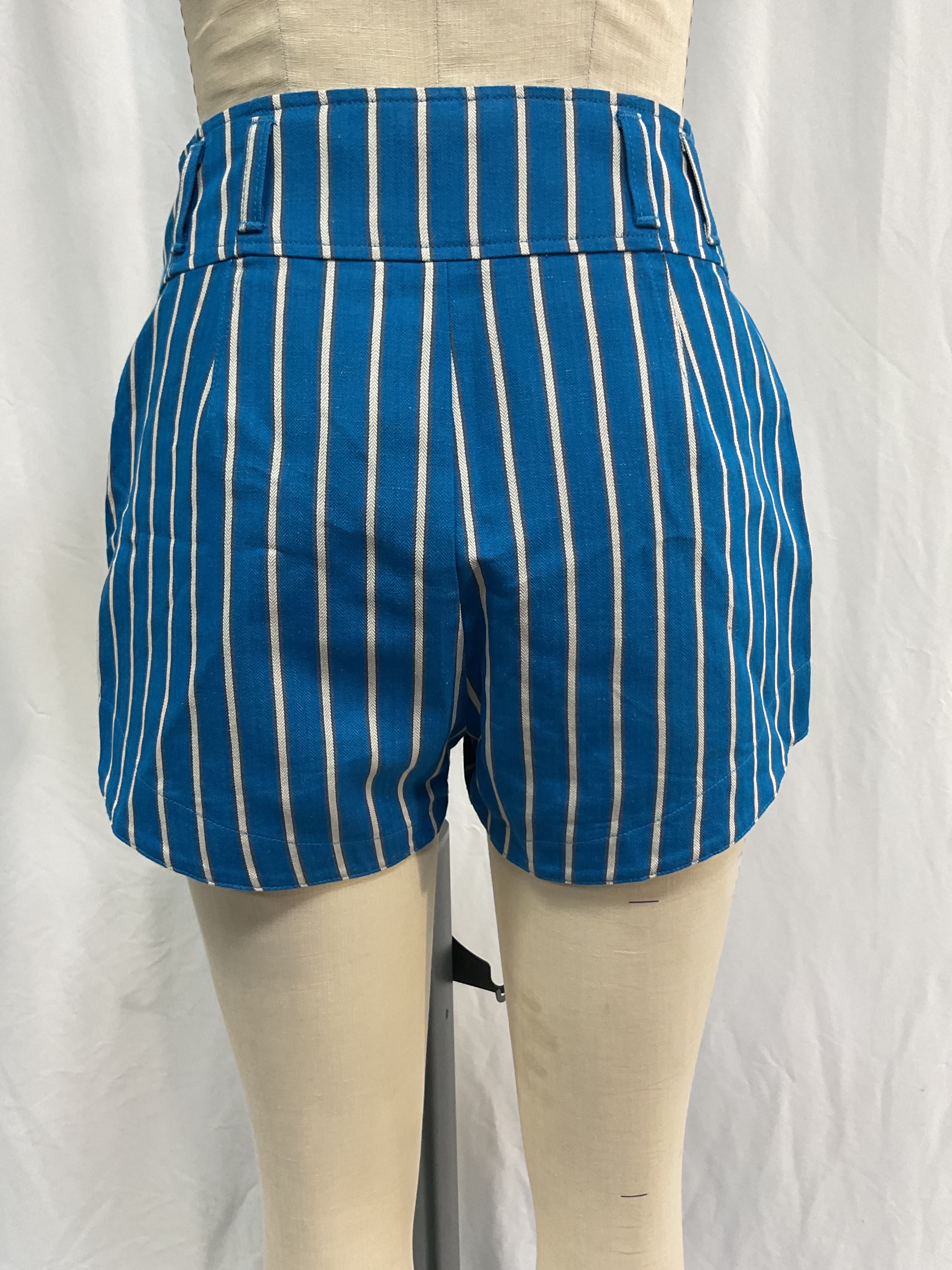 Paolo Striped Cotton-Linen Shorts - Image 1