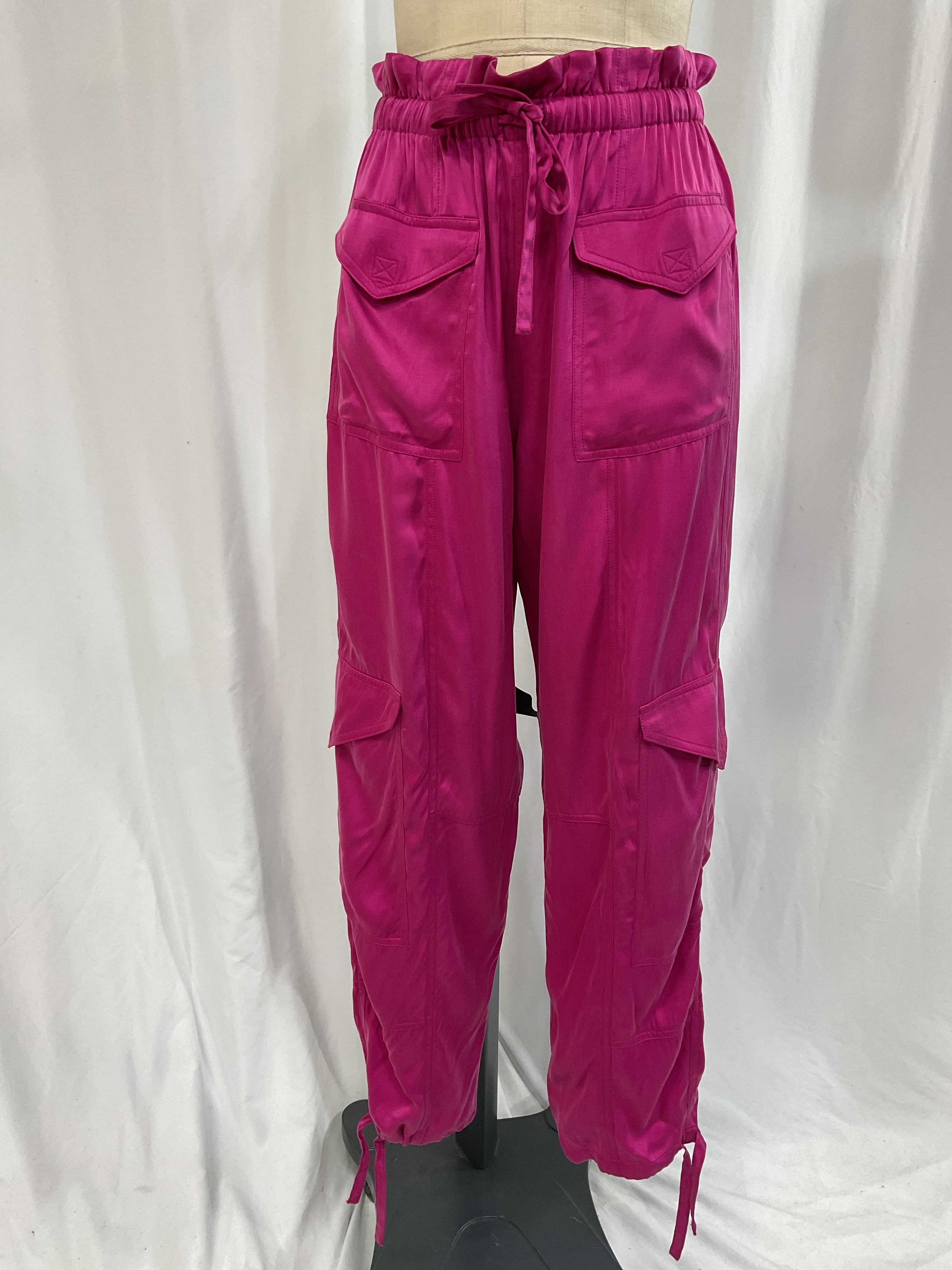 Pink Washed Satin Pocket Pants - Image 2