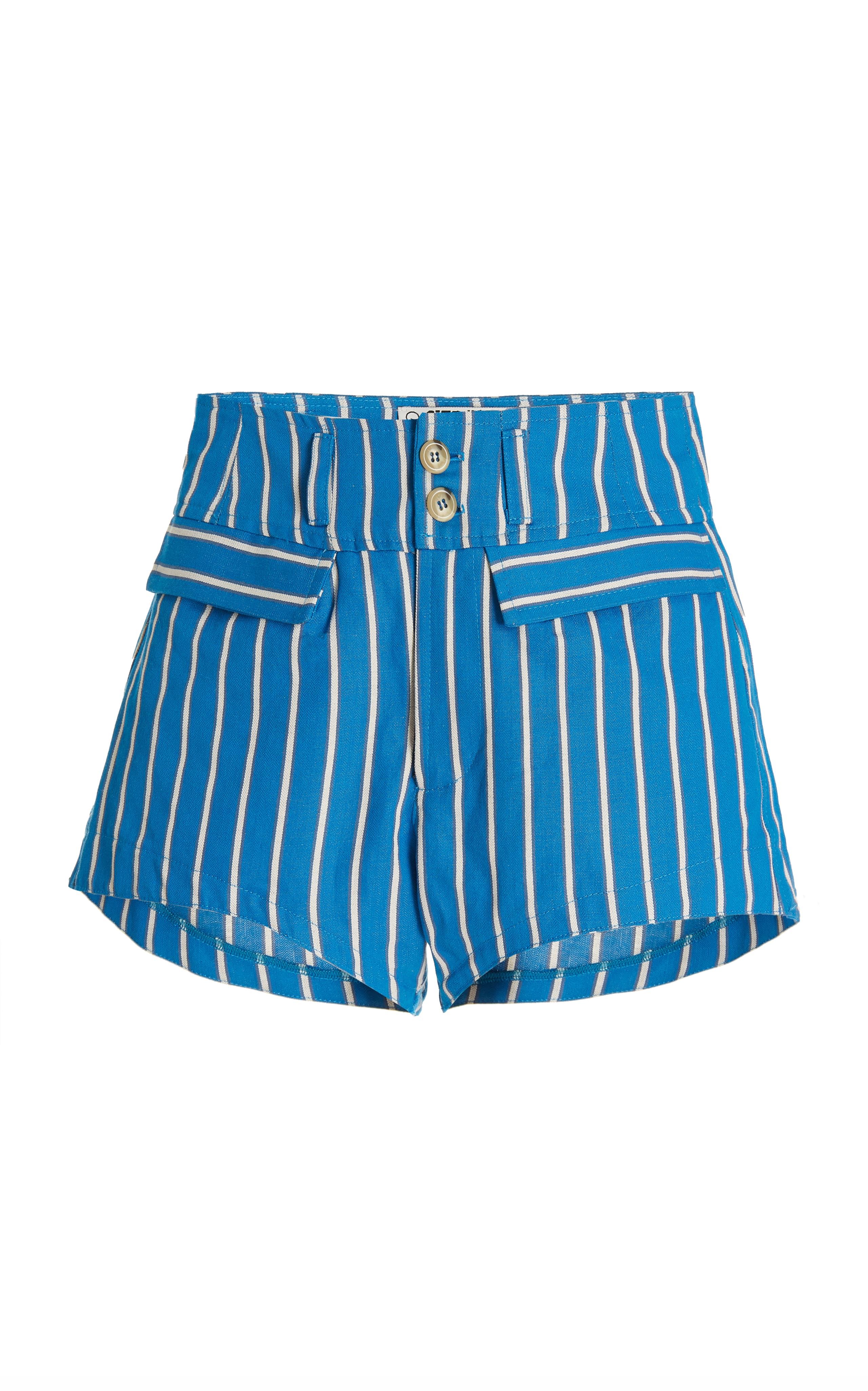 Paolo Striped Cotton-Linen Shorts - Image 3
