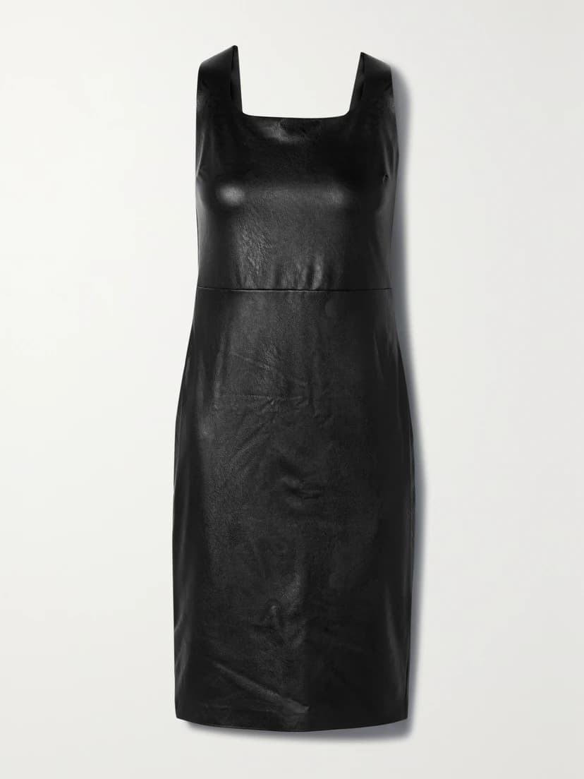 Faux Stretch-Leather Mini Dress - Image 1