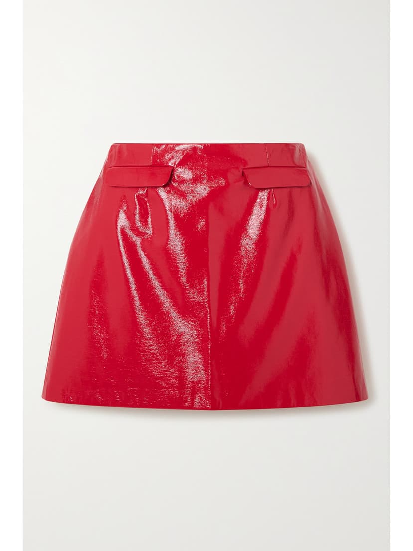 Faux Patent-Leather Mini Skirt - Image 1
