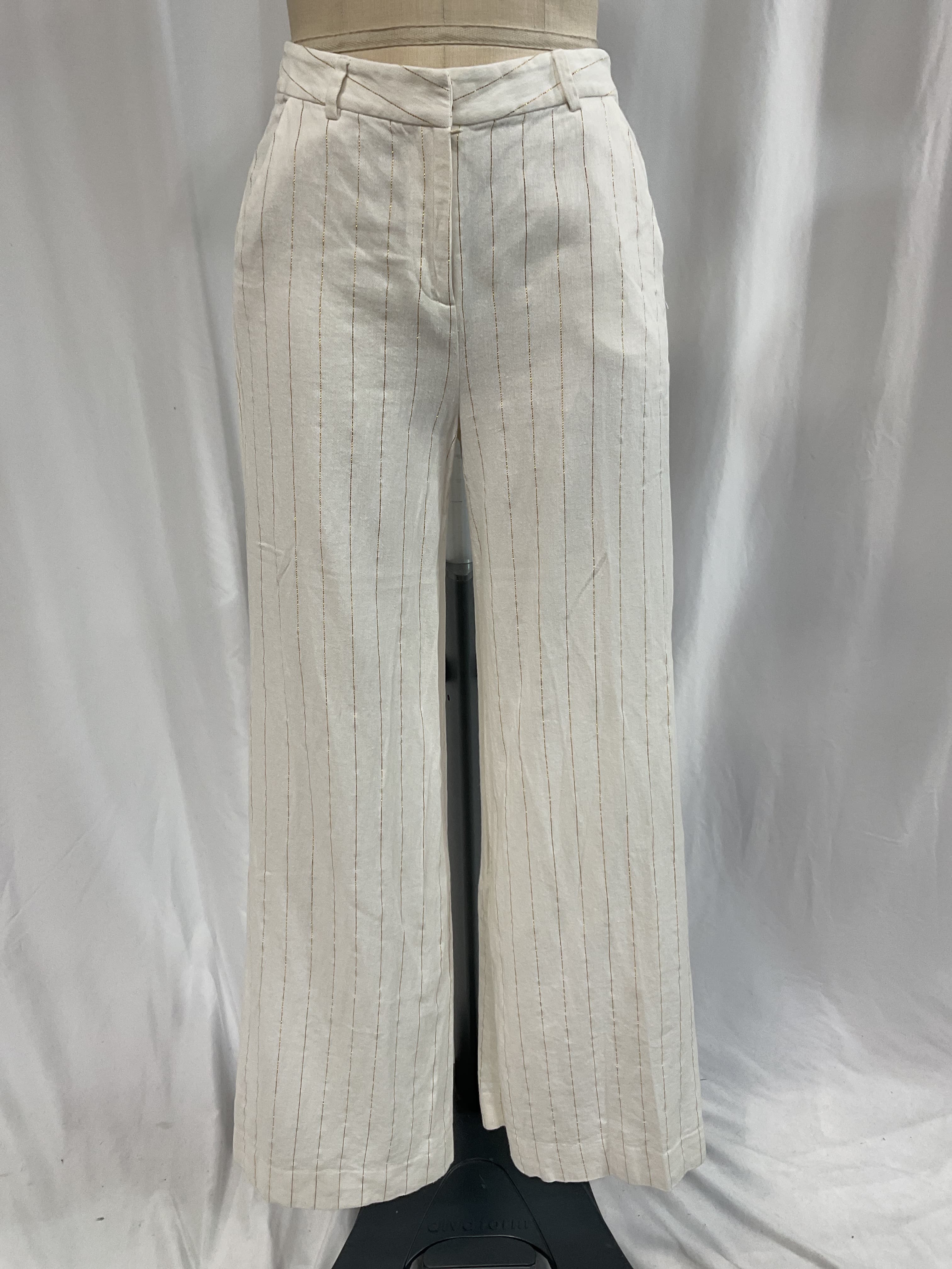 Pilar Stripe Linen Blend Wide Leg Pants - Image 2
