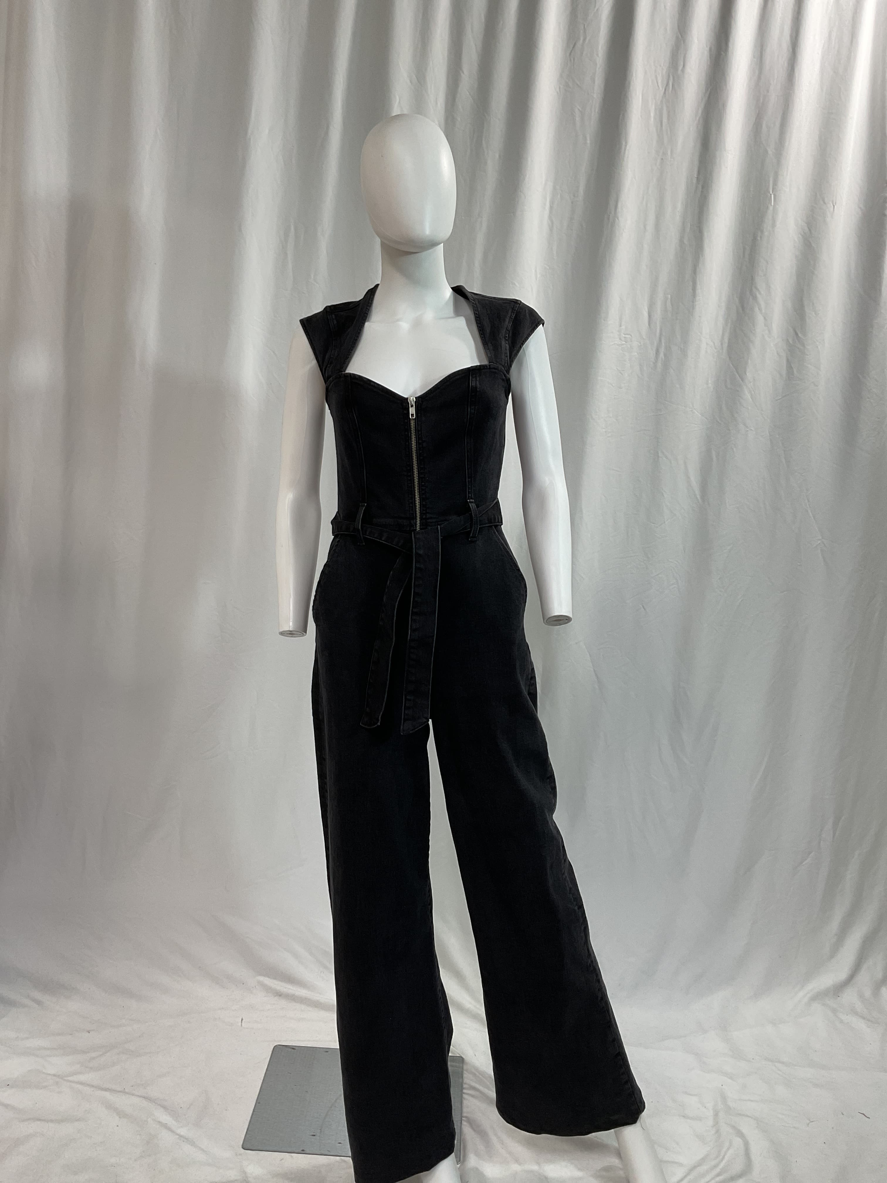 Calypso Wide Leg Denim Jumpsuit - Image 3