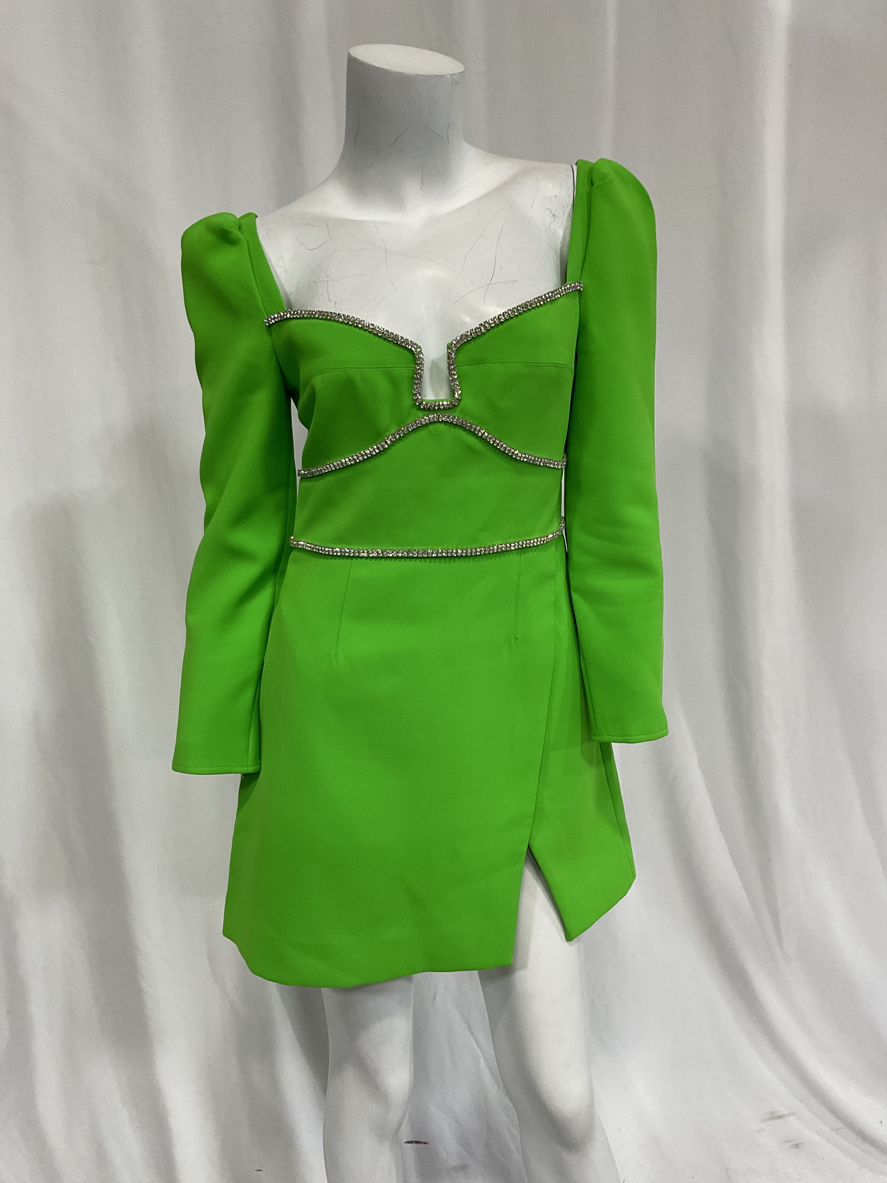 Crystal-Embellished Crepe Mini Dress - Image 4