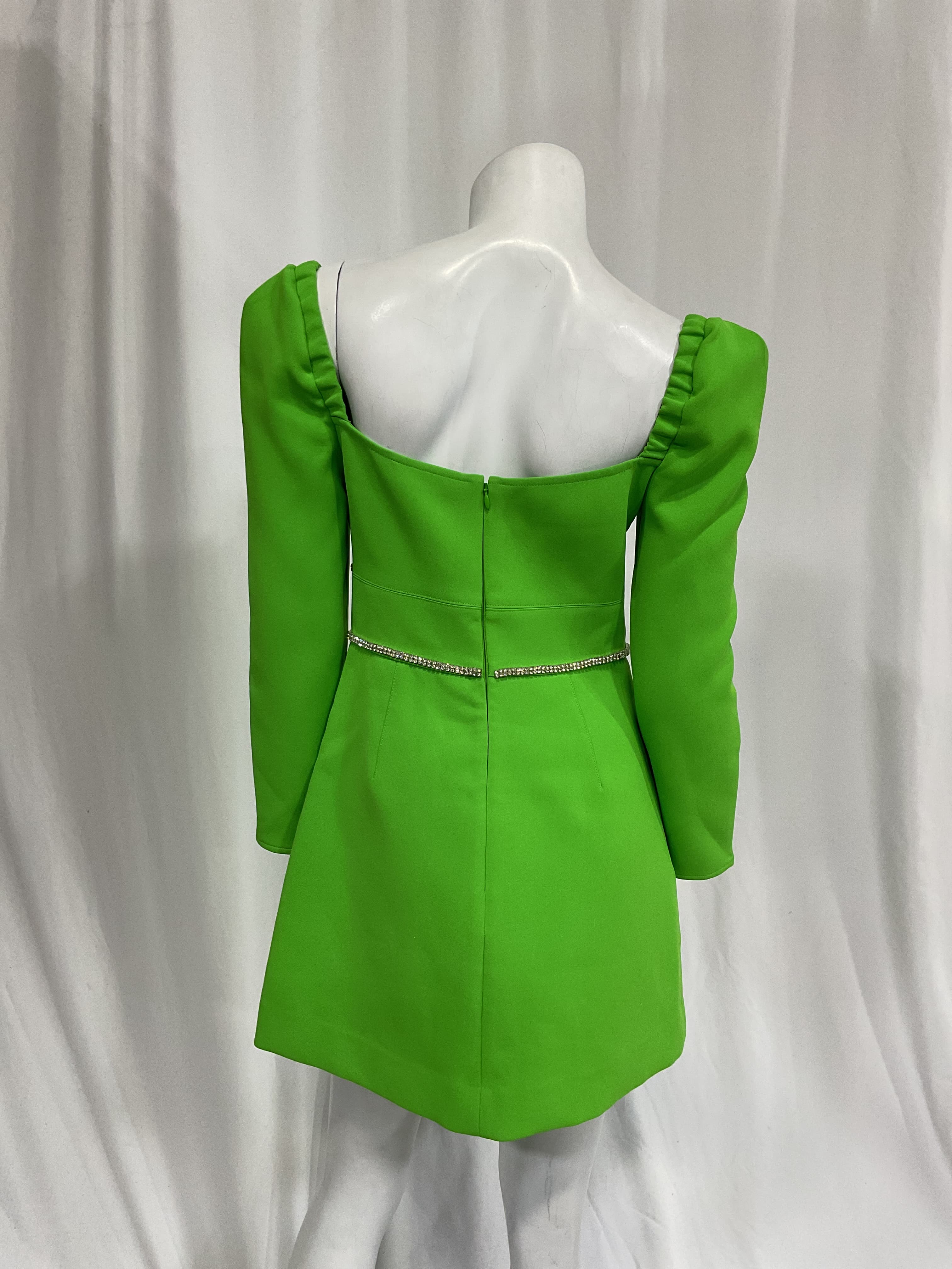 Crystal-Embellished Crepe Mini Dress - Image 3