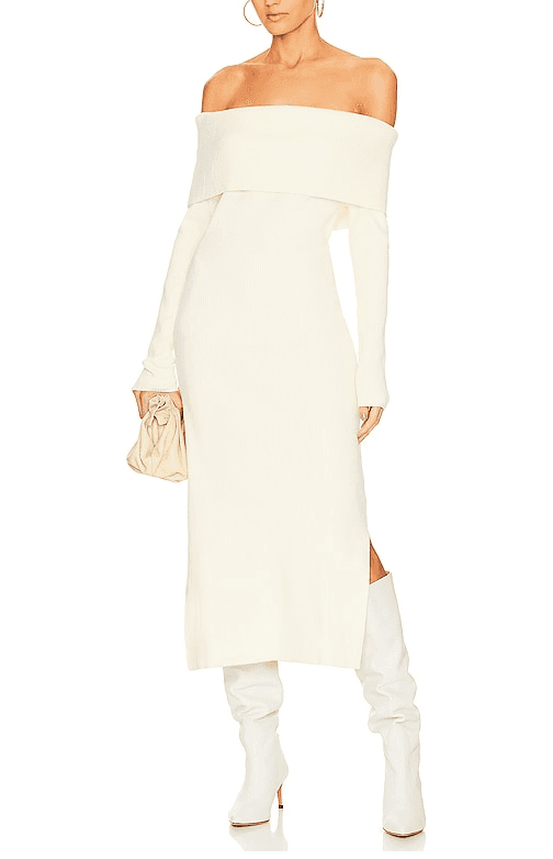 Marie Maxi Dress In Winter White - Image 1