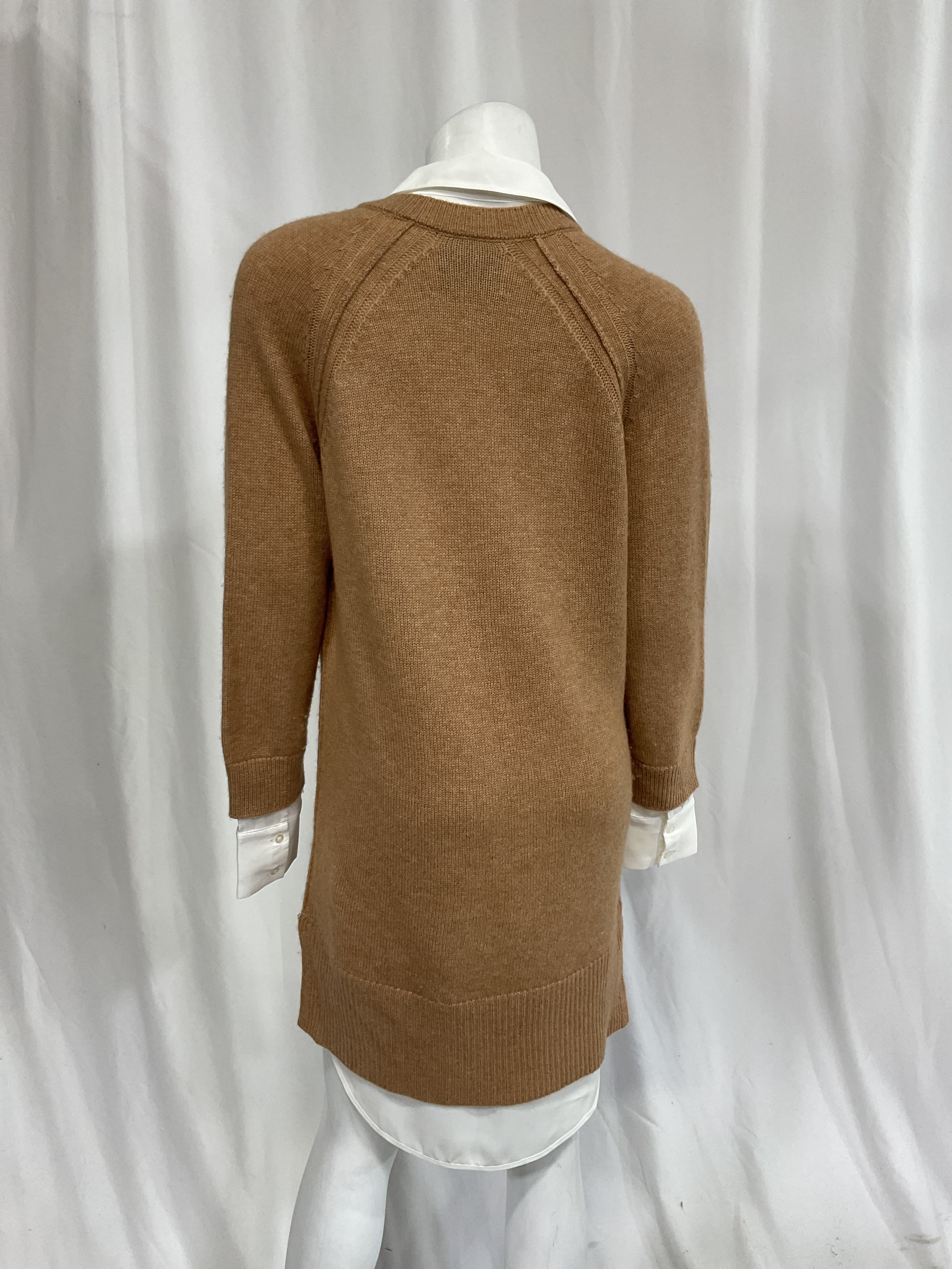 Looker Vee Dress In Camel Melange & White Brown - Image 2