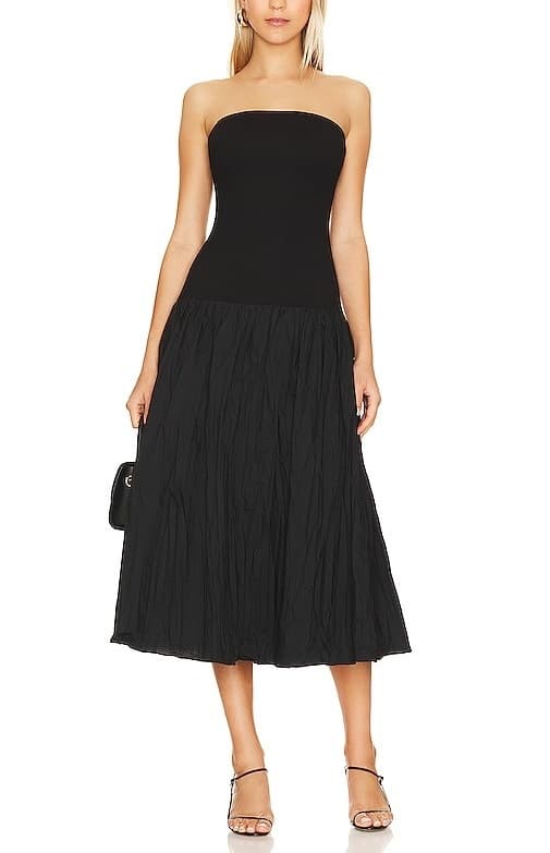 Jaxon Drop Waist Broomstick Pleated In Black - Image 1