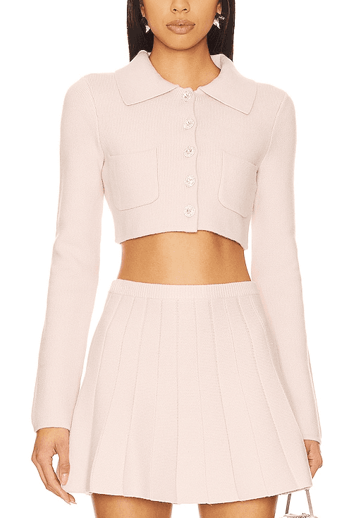 Solveig Cardigan In Light Pink - Image 1
