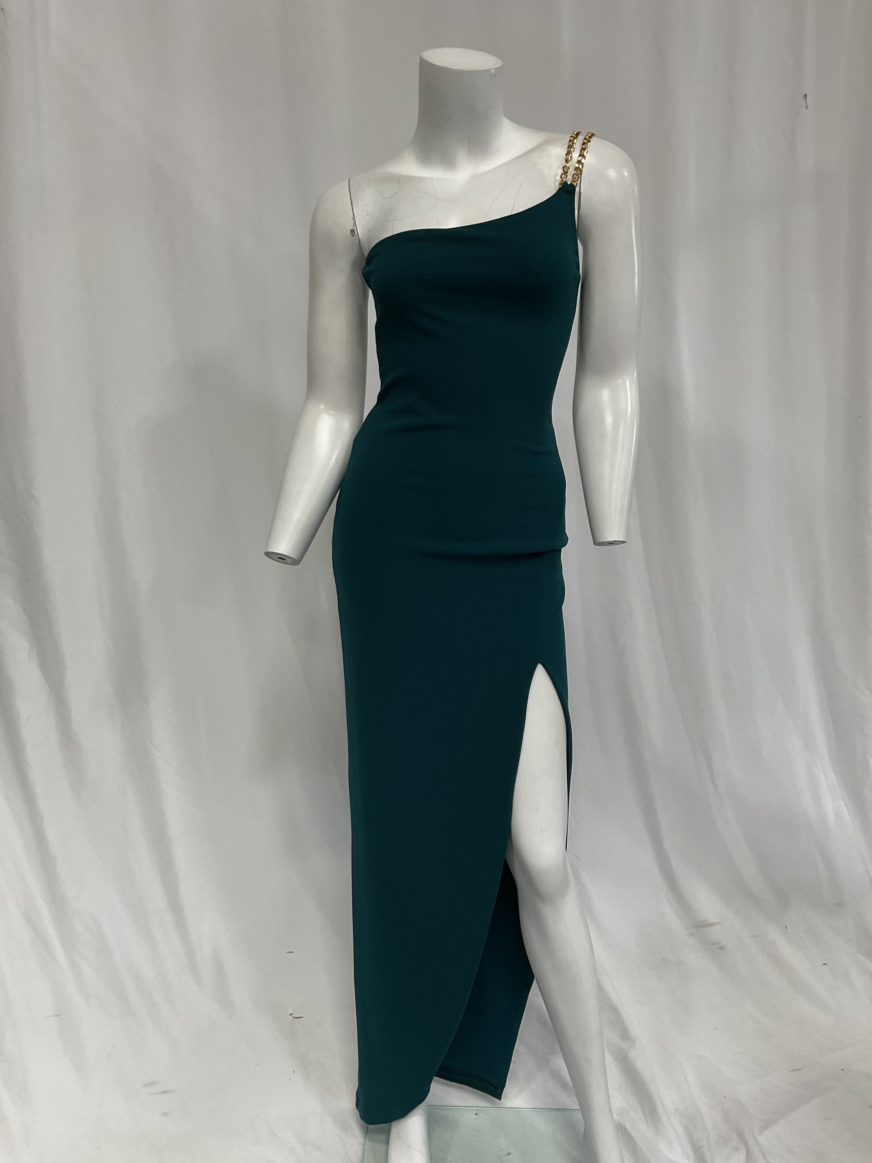 Estella One Shoulder Gown In Teal - Image 2