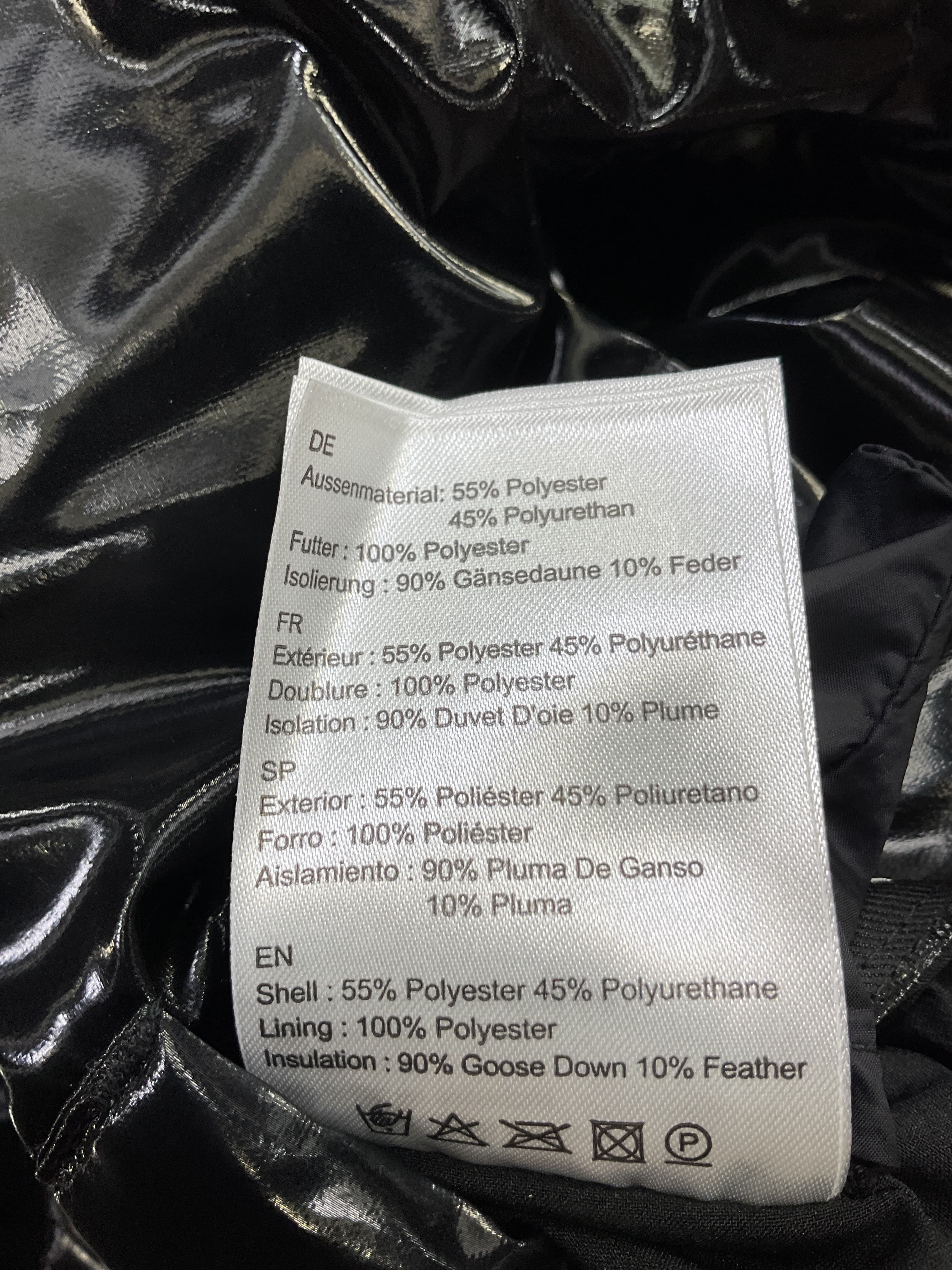 Reversible Metallic Faux Shearling Jacket In Black Liquid - Image 2