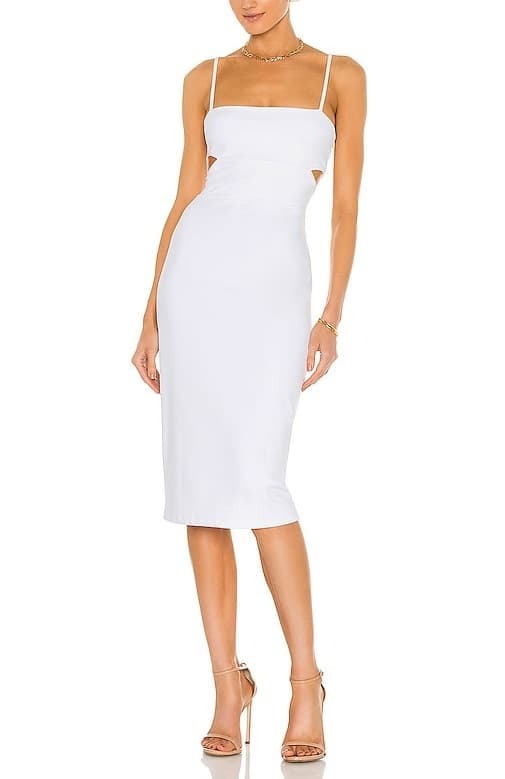 Cutout Strap Solid Dress In Sugar - Image 1