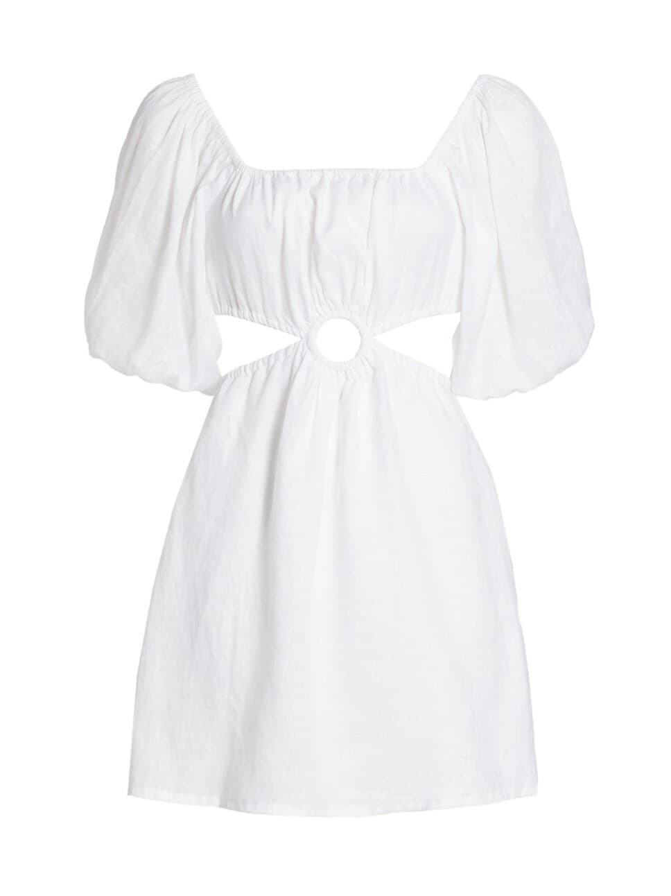 Almero Cut-Out Linen Mini Dress - Image 1