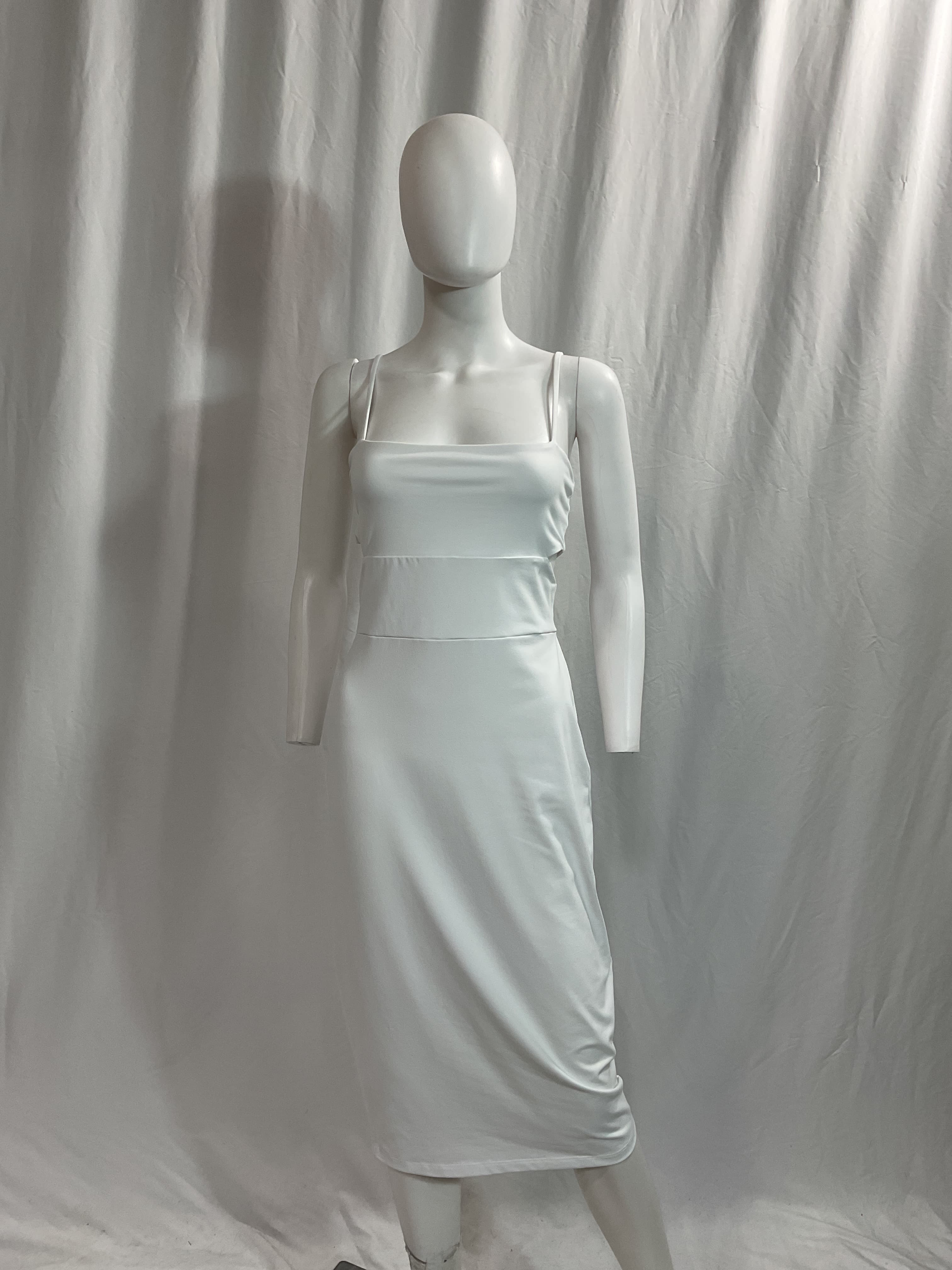 Cutout Strap Solid Dress In Sugar - Image 3