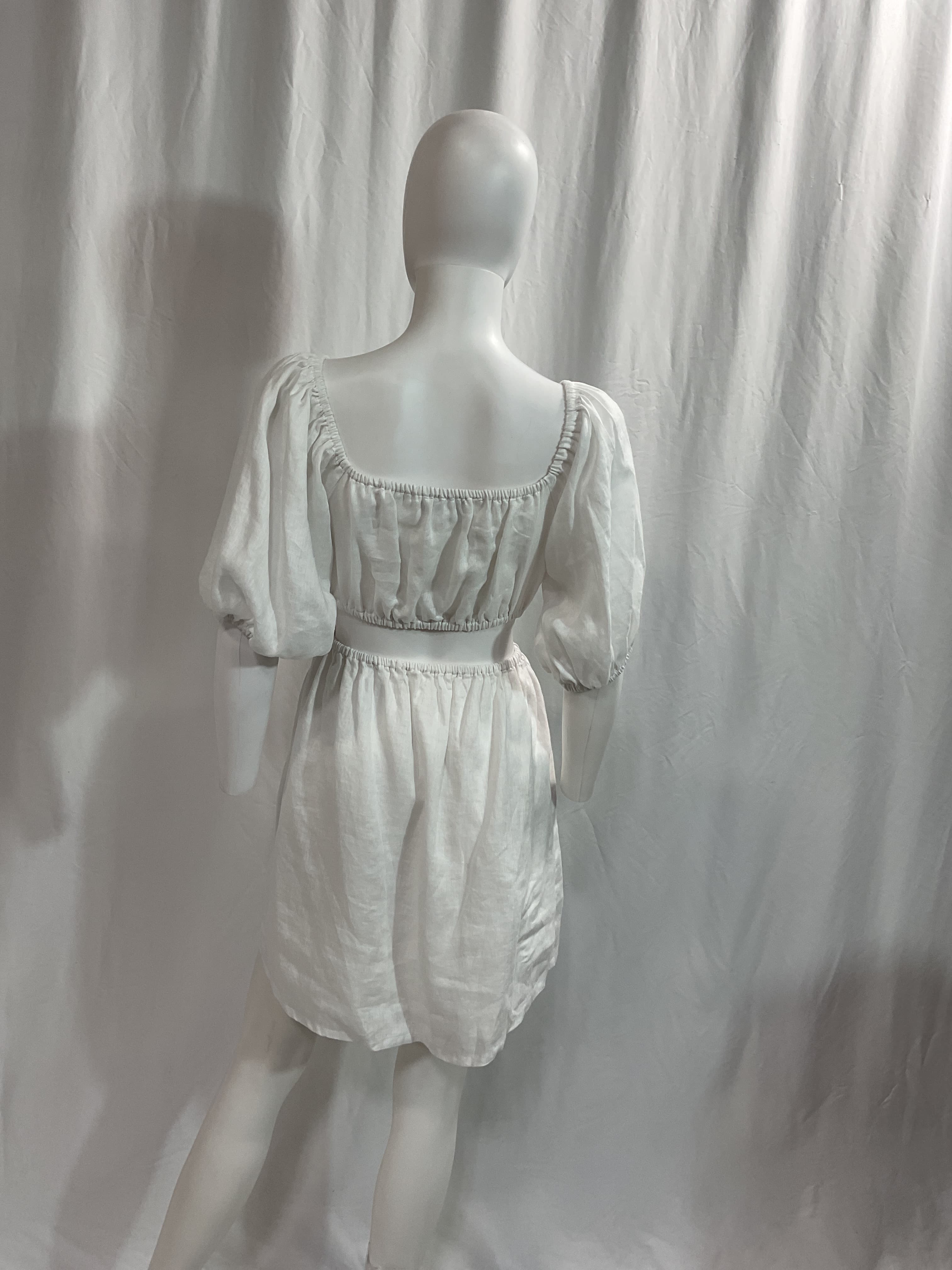 Almero Cut-Out Linen Mini Dress - Image 2