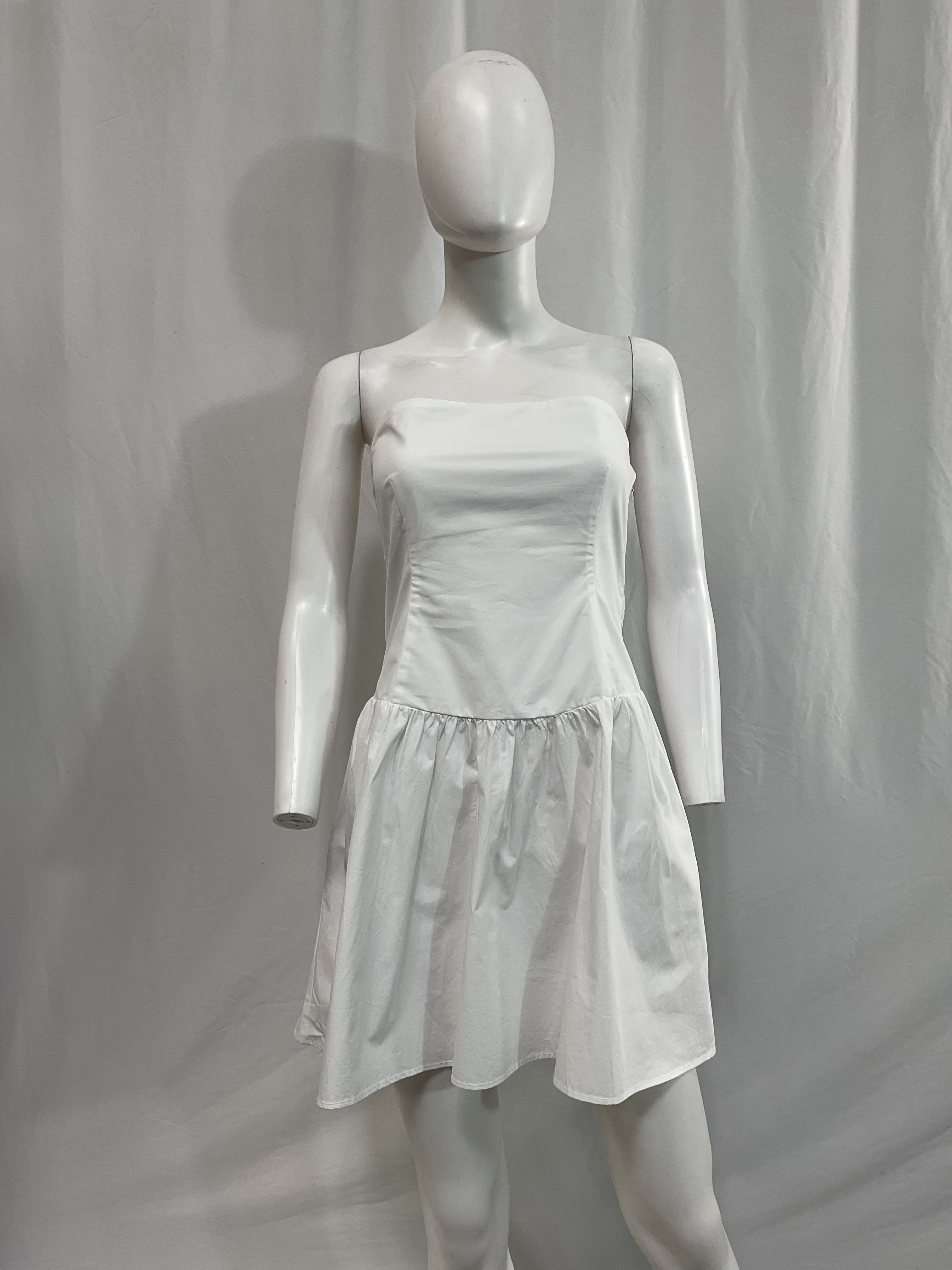 Poplin Flared Dress In Sugar - Image 3