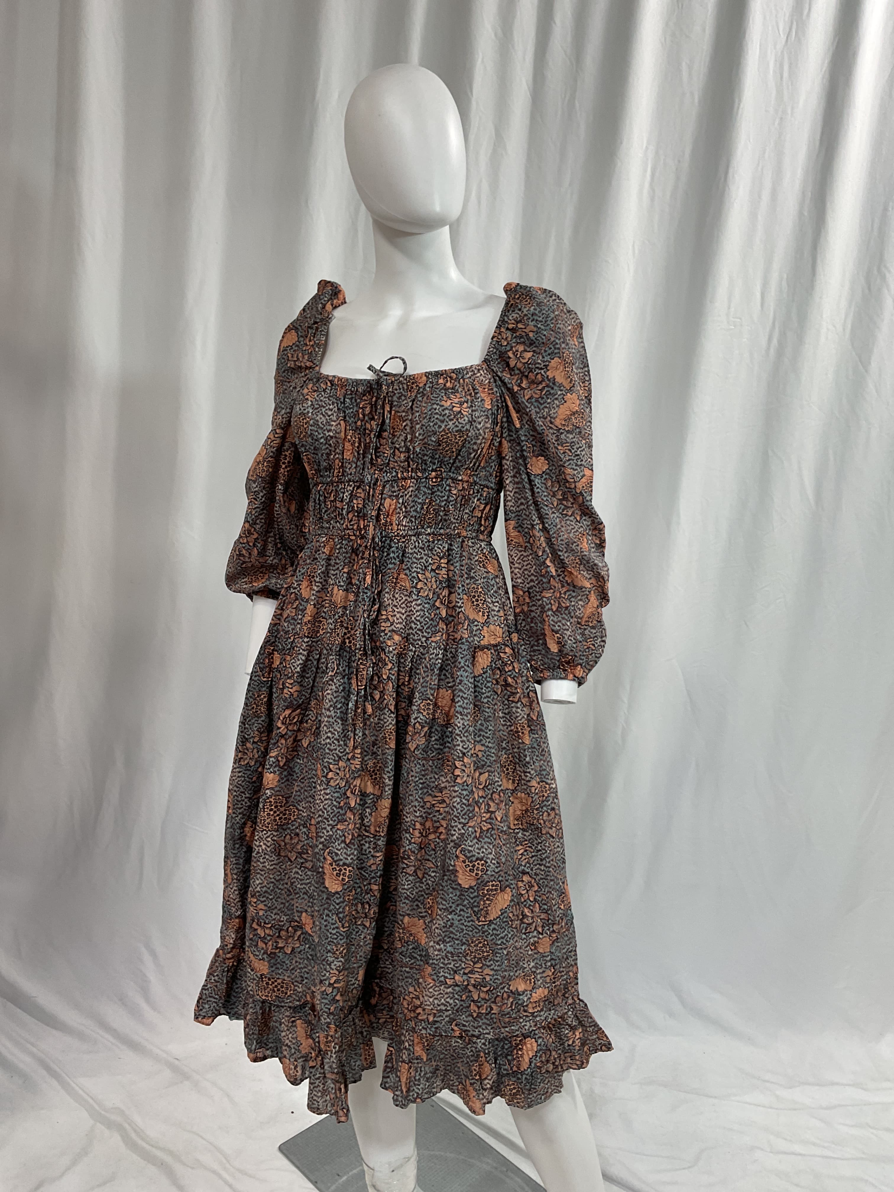 Isla Gathered Printed Cotton-Blend Voile Midi Dress - Image 3