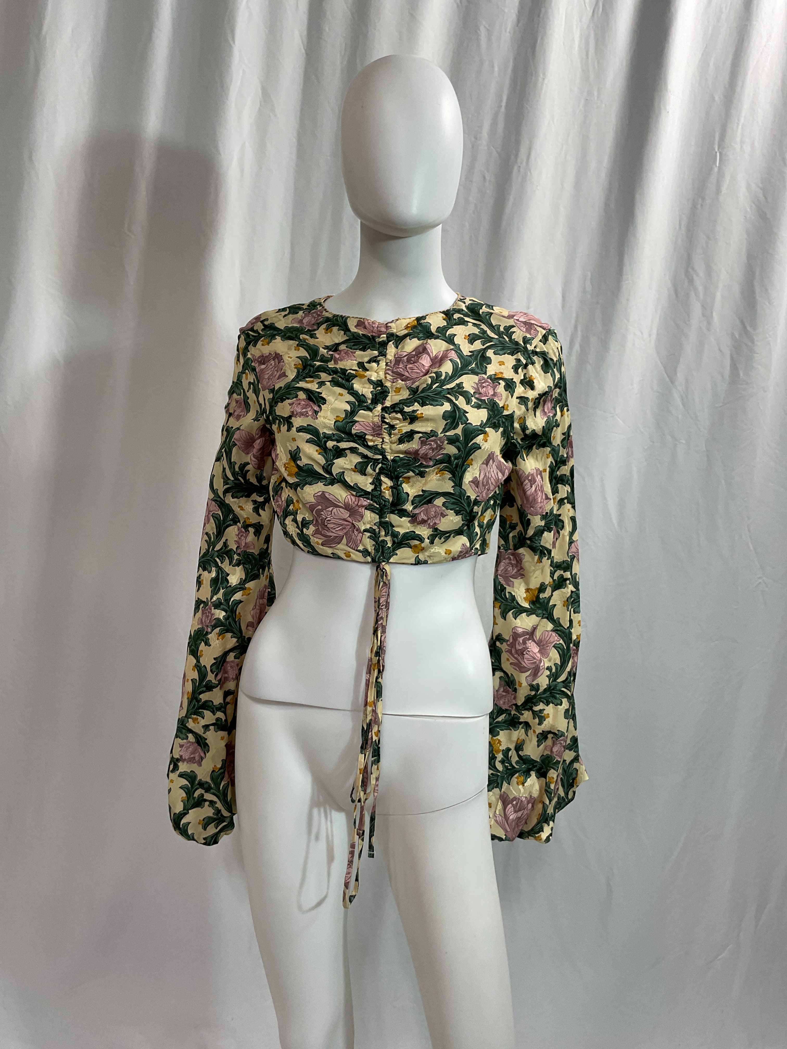 Agua By Agua Bendita Floral Print Bateau Neckline Crop Top W/ Tags - Image 2