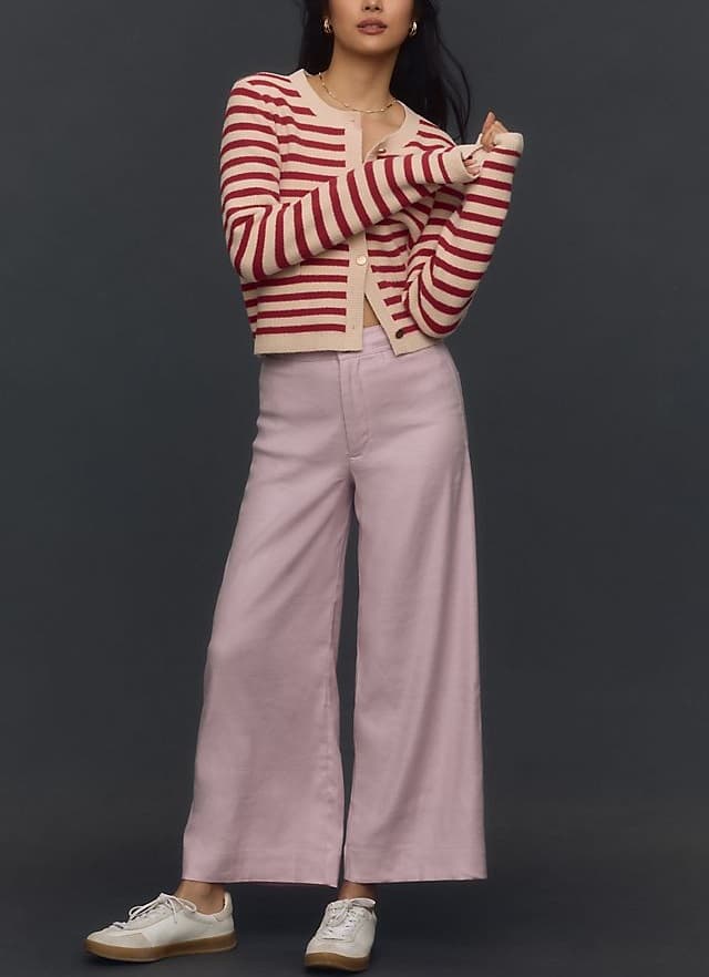 The Ettie High-Rise Crop Wide-Leg Pants By Maeve: Linen Edition - Image 1