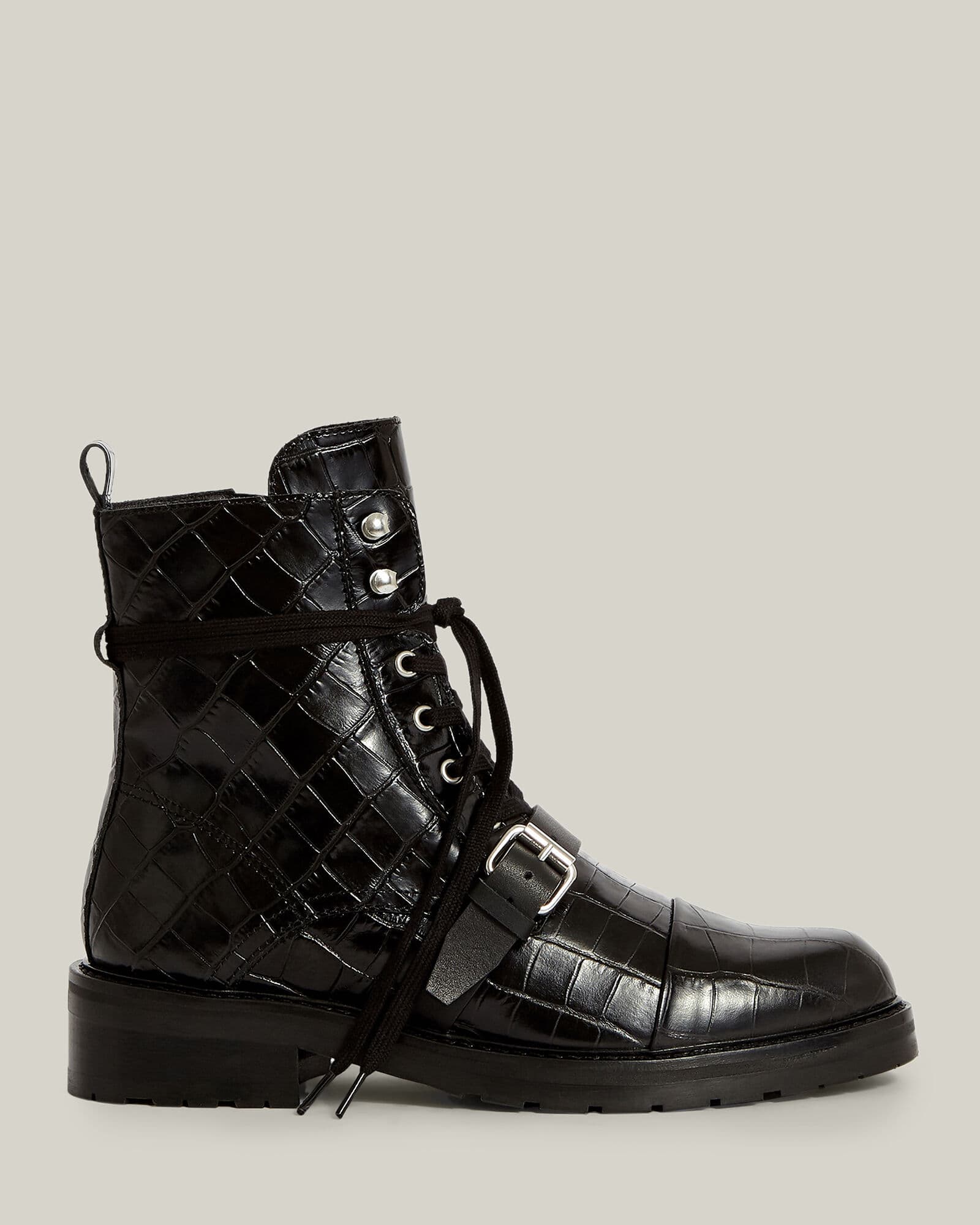 Donita Leather Crocodile Boots - Image 1