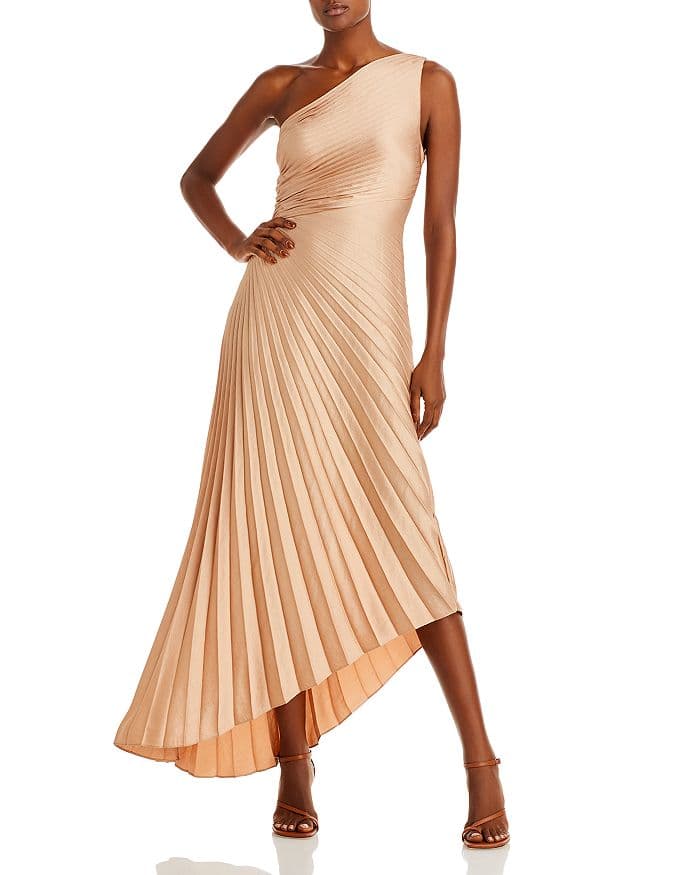 Delfine Pleated Asymmetrical Dress - Image 1