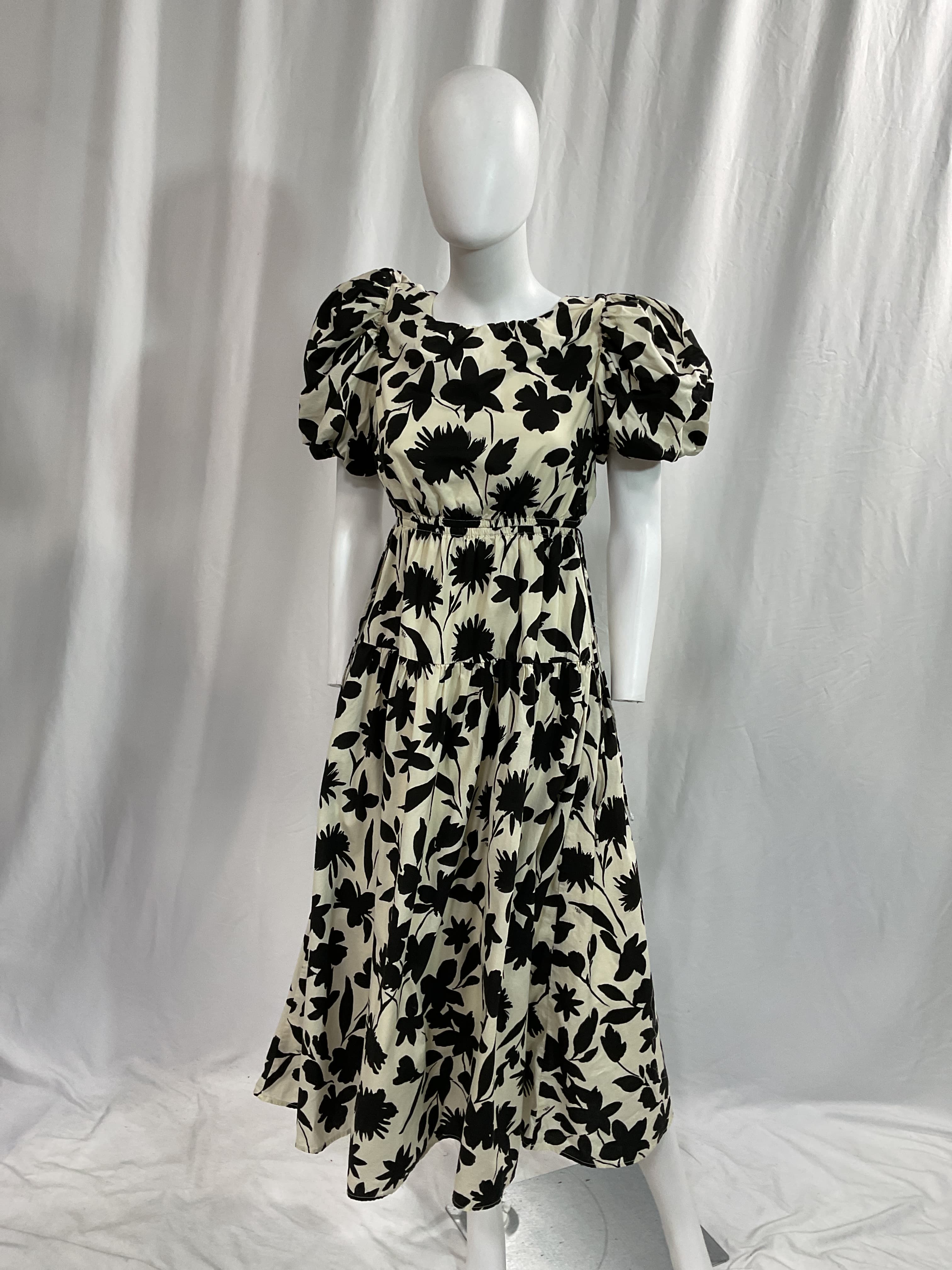 Puff Sleeve Midi Dress - Image 3