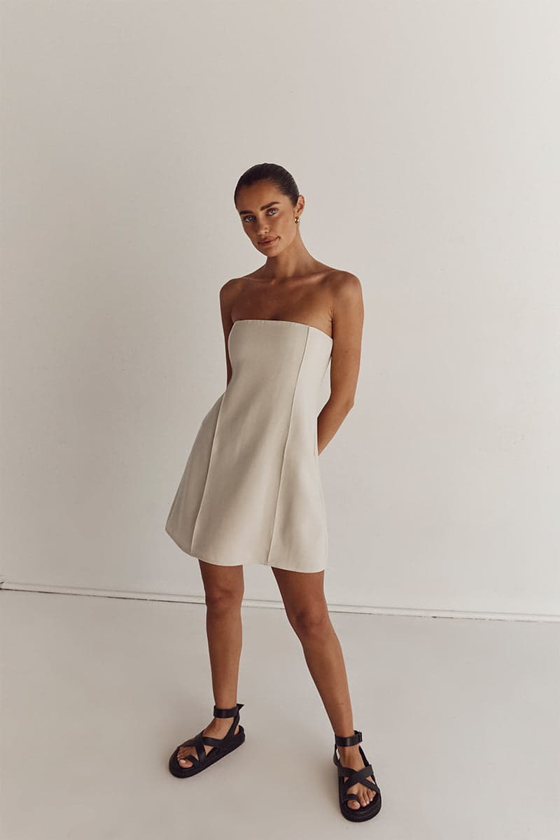 Rowan Bone Strapless Mini Dress - Image 1