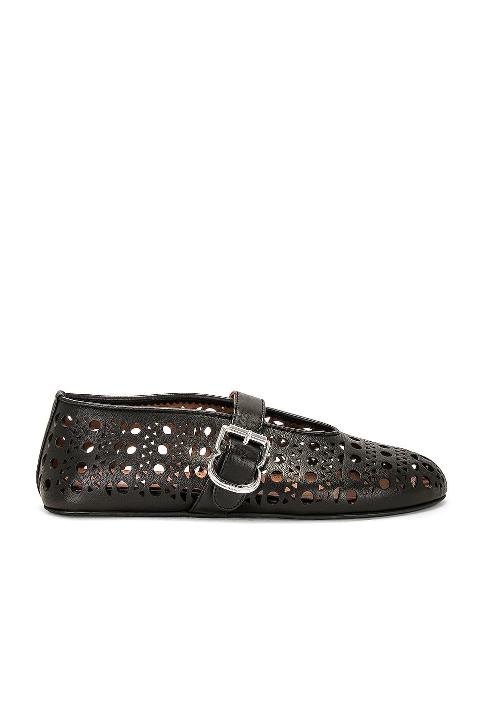 Alaa Ballerina Flat In Noir - Image 1