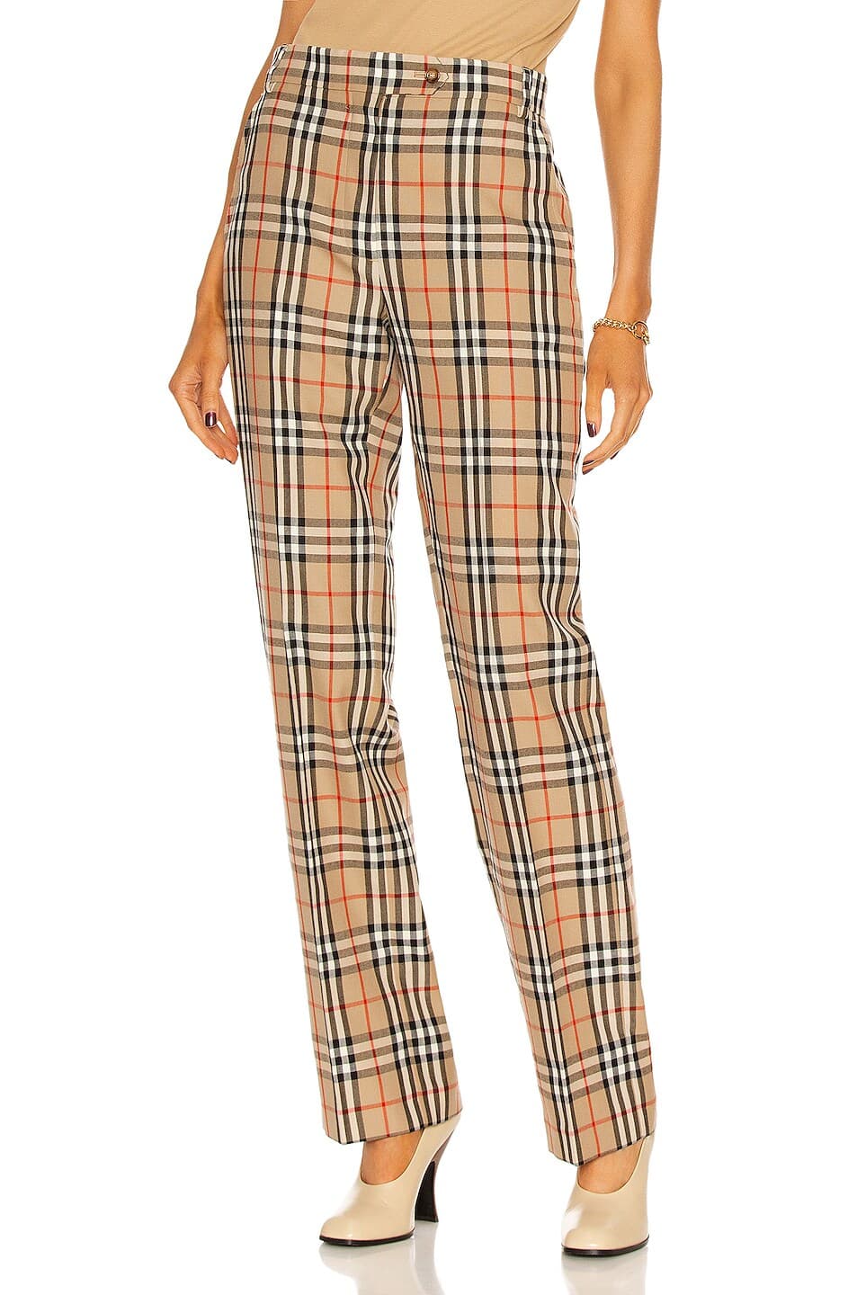 Fleur Tailored Pant In Archive Beige Ip Check - Image 1