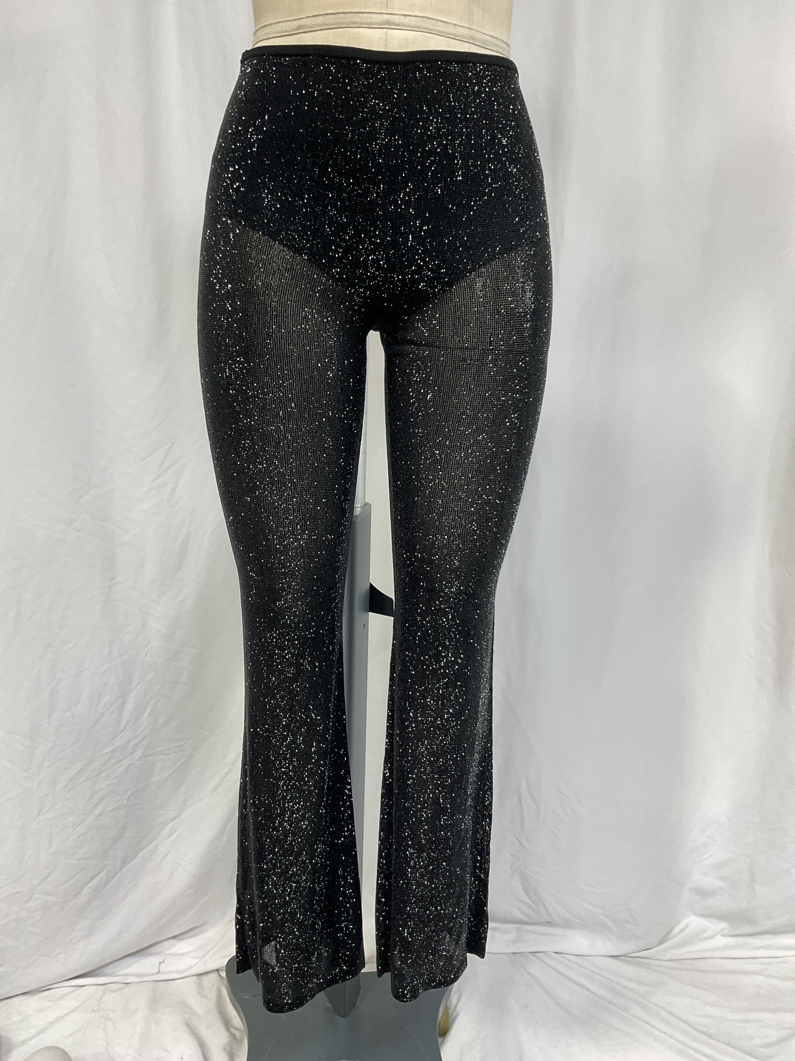 Sheer Boot Leg Pant With Clear Bead Hotfix - Image 3