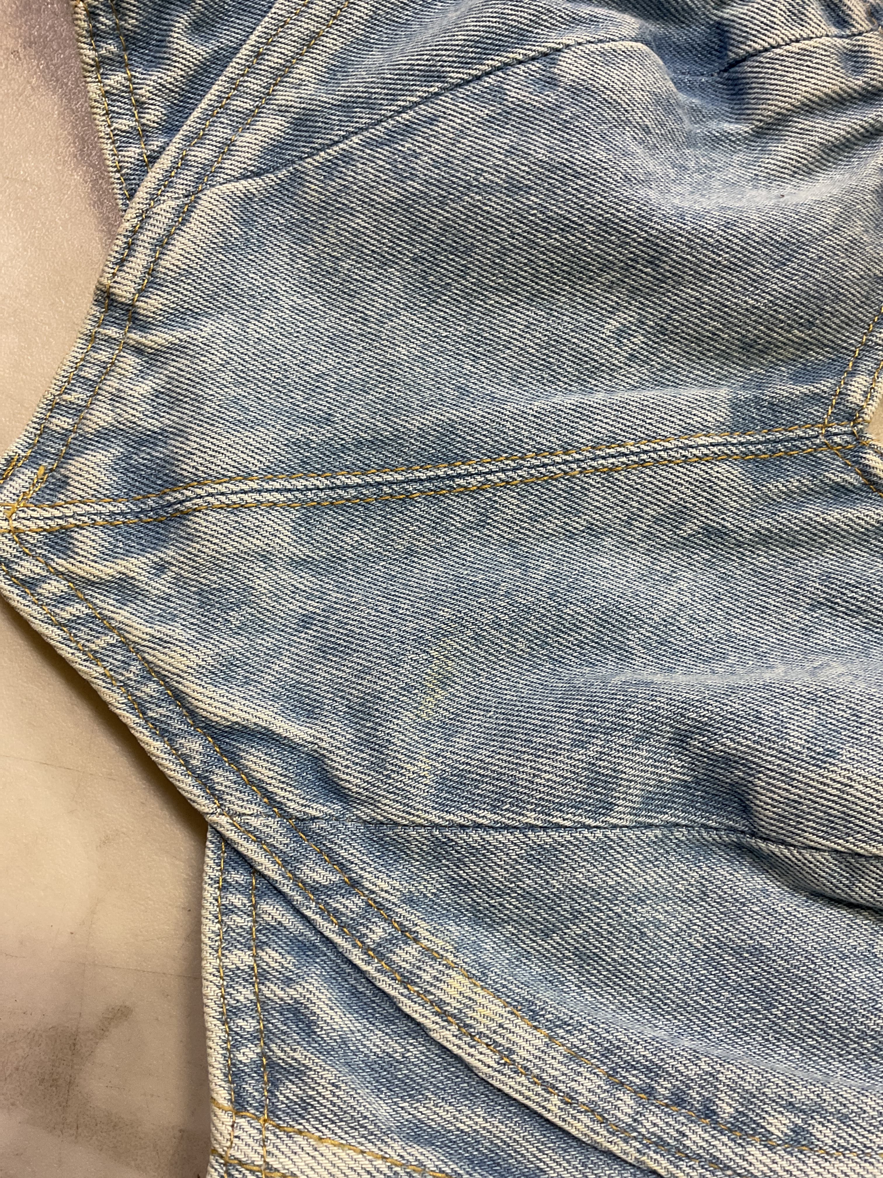 Crystal Trim Heart Top In Light Blue - Image 2