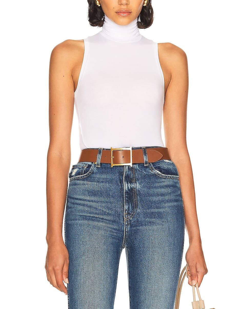 Jersey Cropped Turtleneck Tank - Image 1