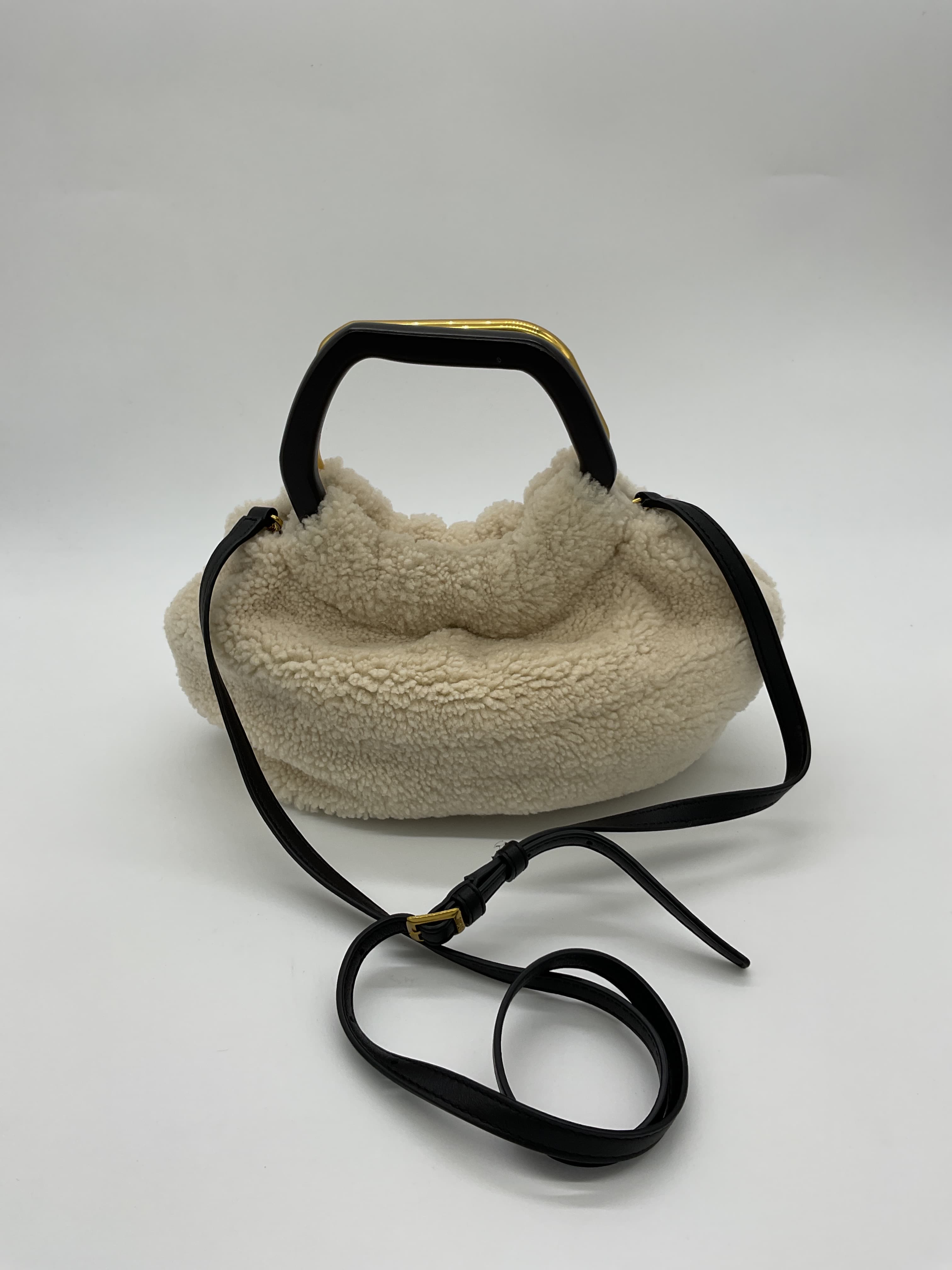 Staud Camille Shearling Bag In Cream - Image 2