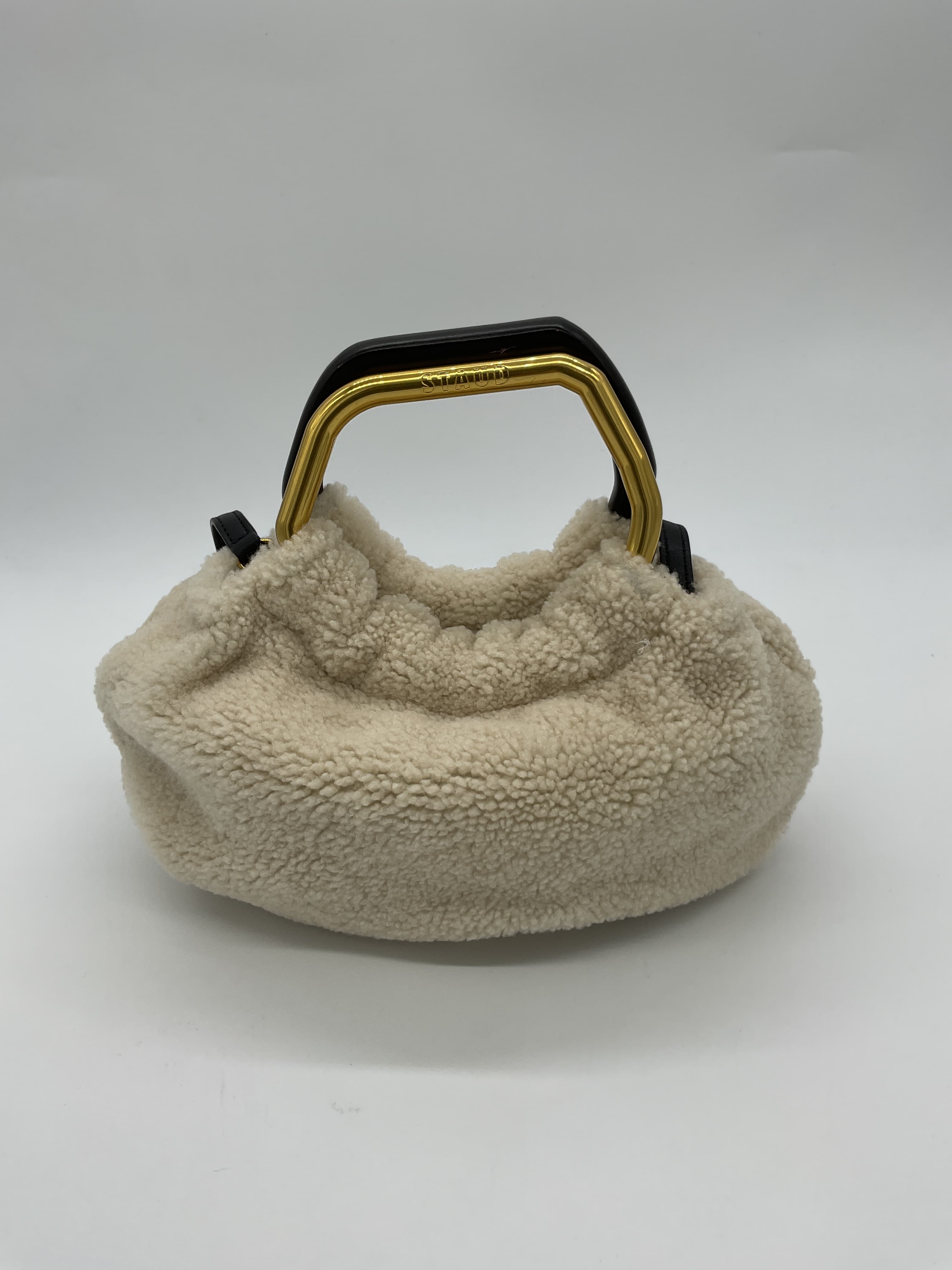 Staud Camille Shearling Bag In Cream - Image 3